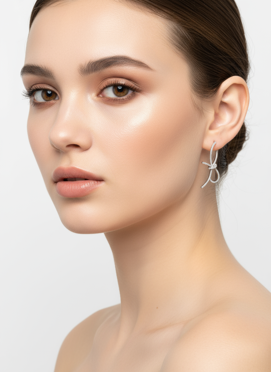 Aros cristal pavés lazo