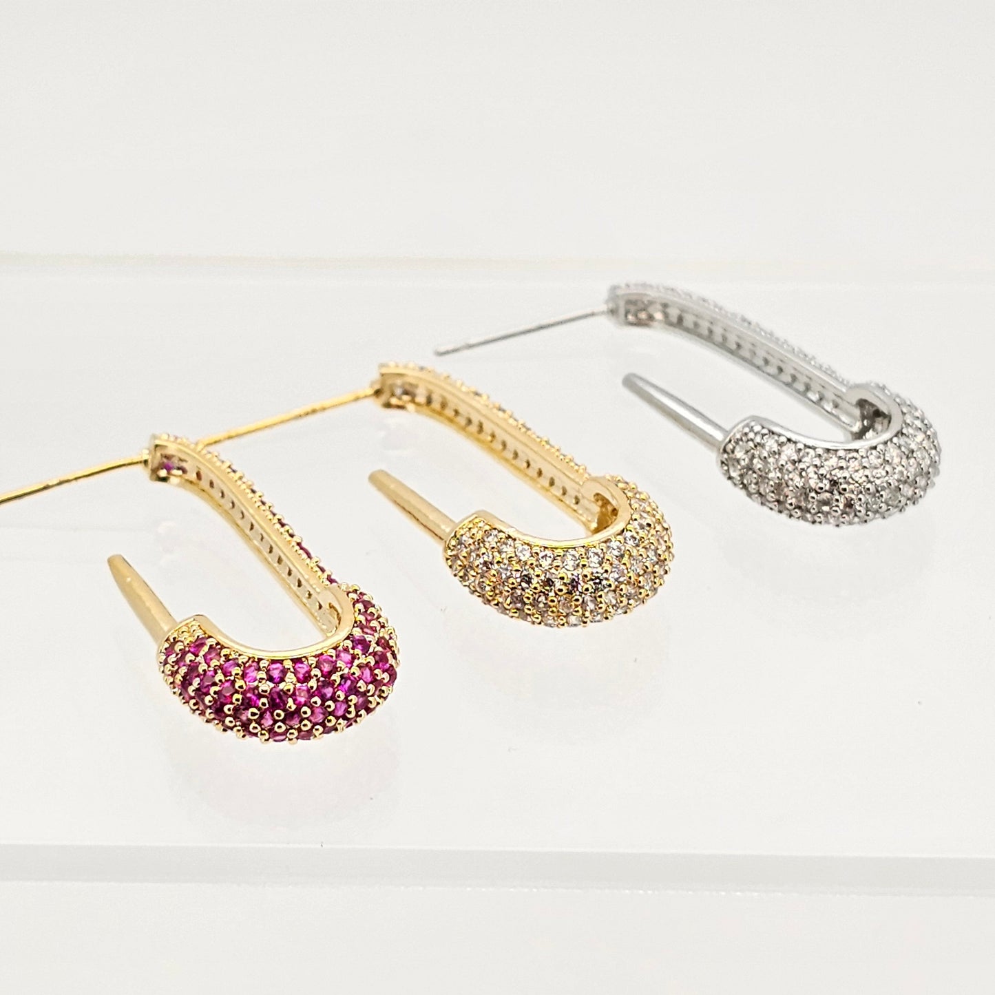 Aros cristal paves alfiler
