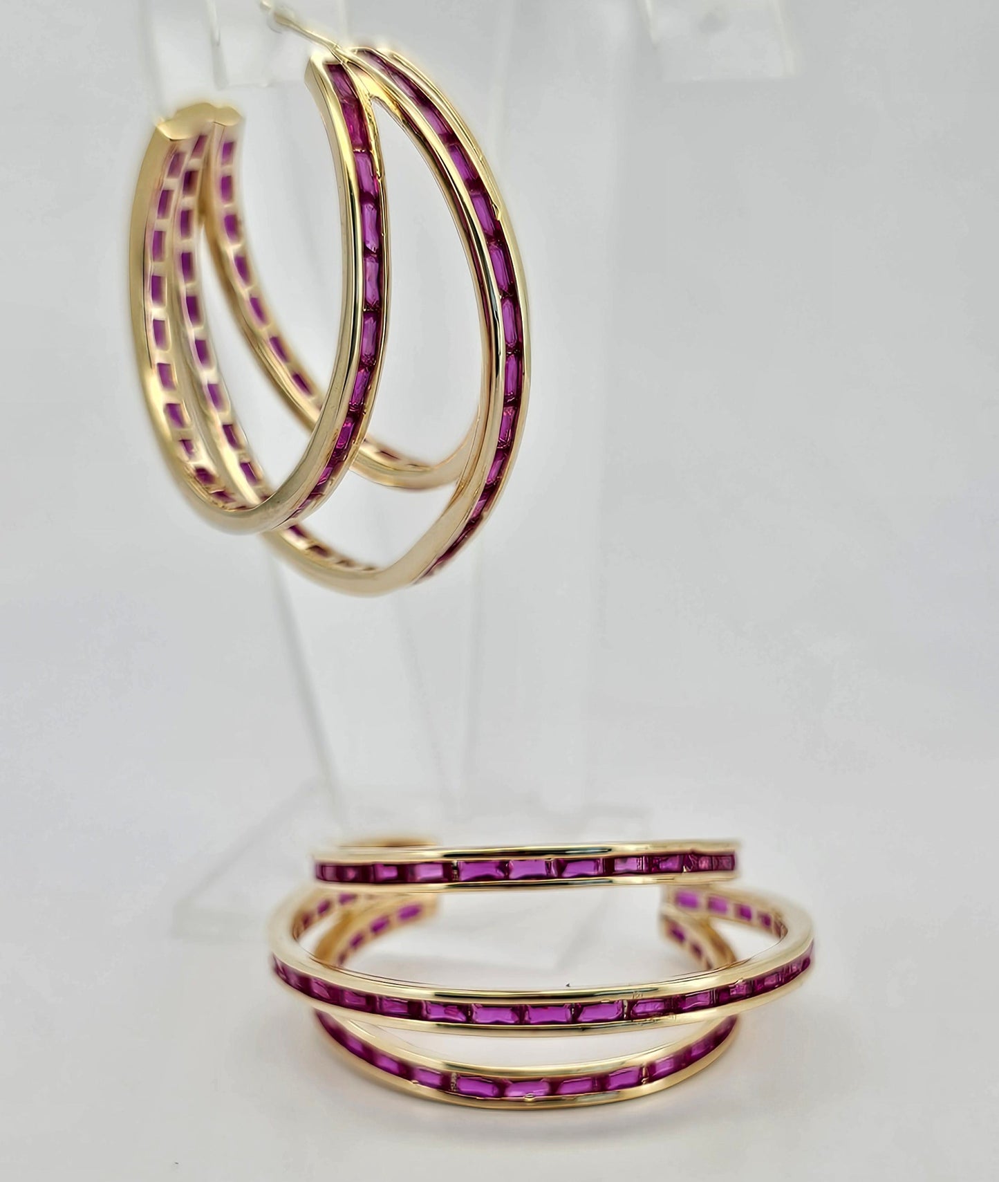 Argollas cristal paves Bony