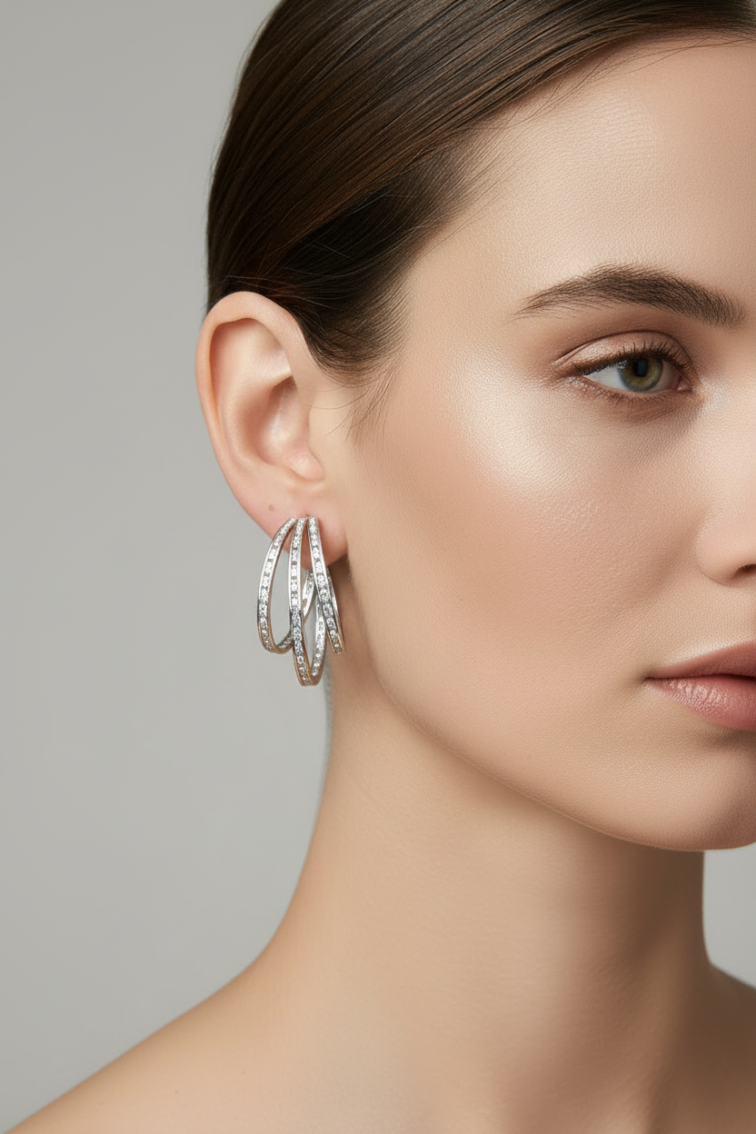 Argollas cristal paves Bony