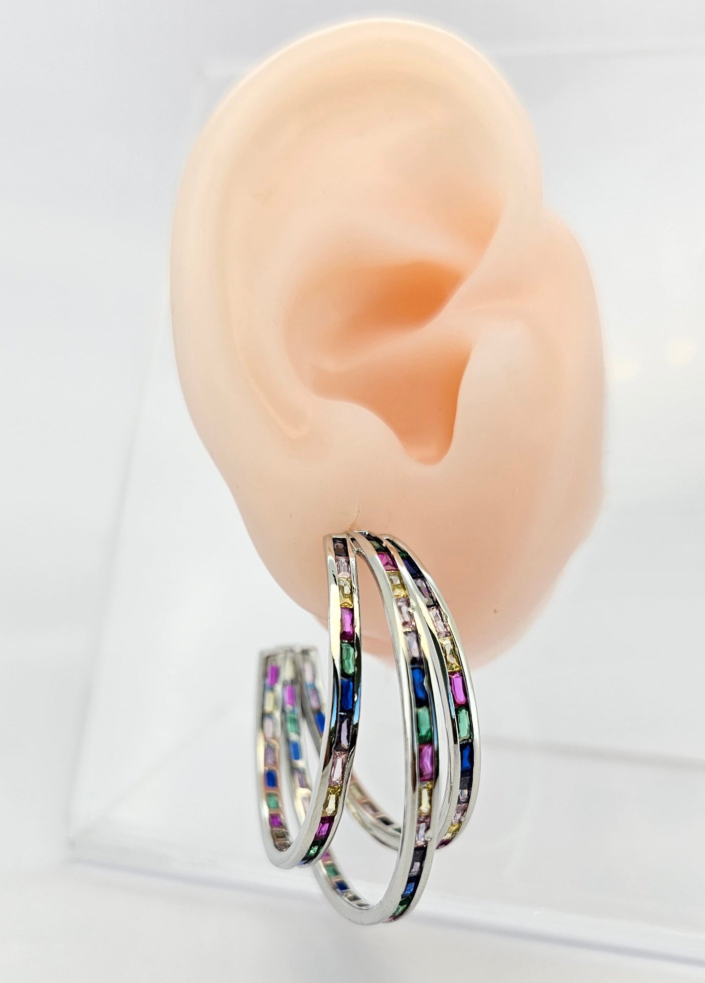 Argollas cristal paves Bony