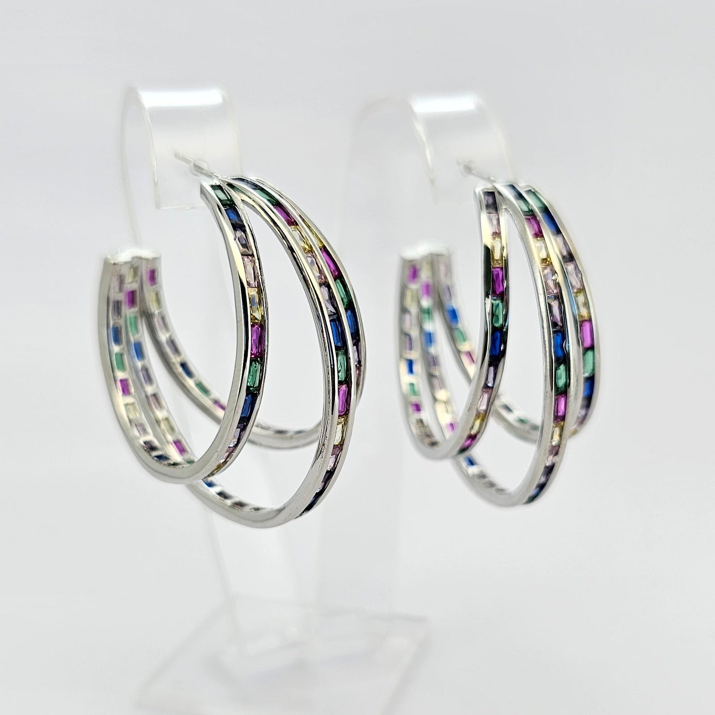 Argollas cristal paves Bony