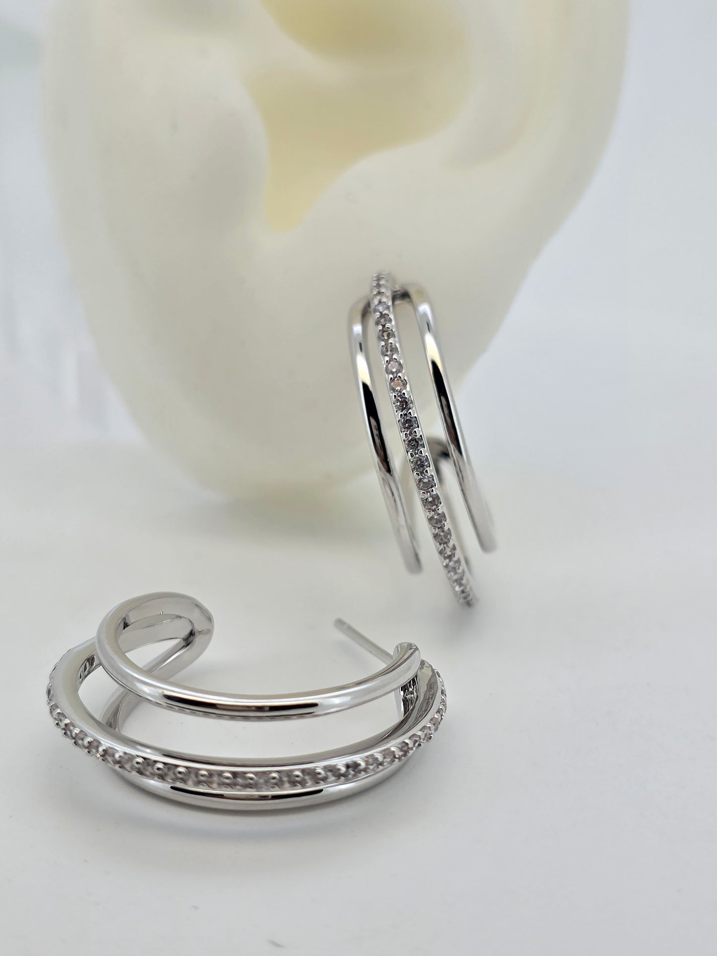 Argollas cristal paves CAMILA
