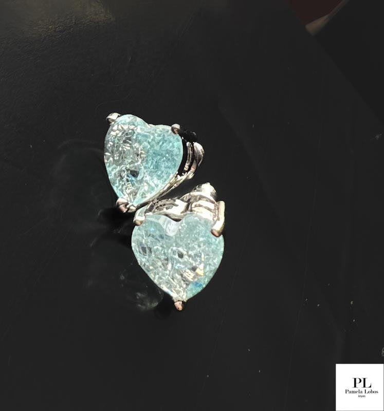 Aros cristal pavés corazón