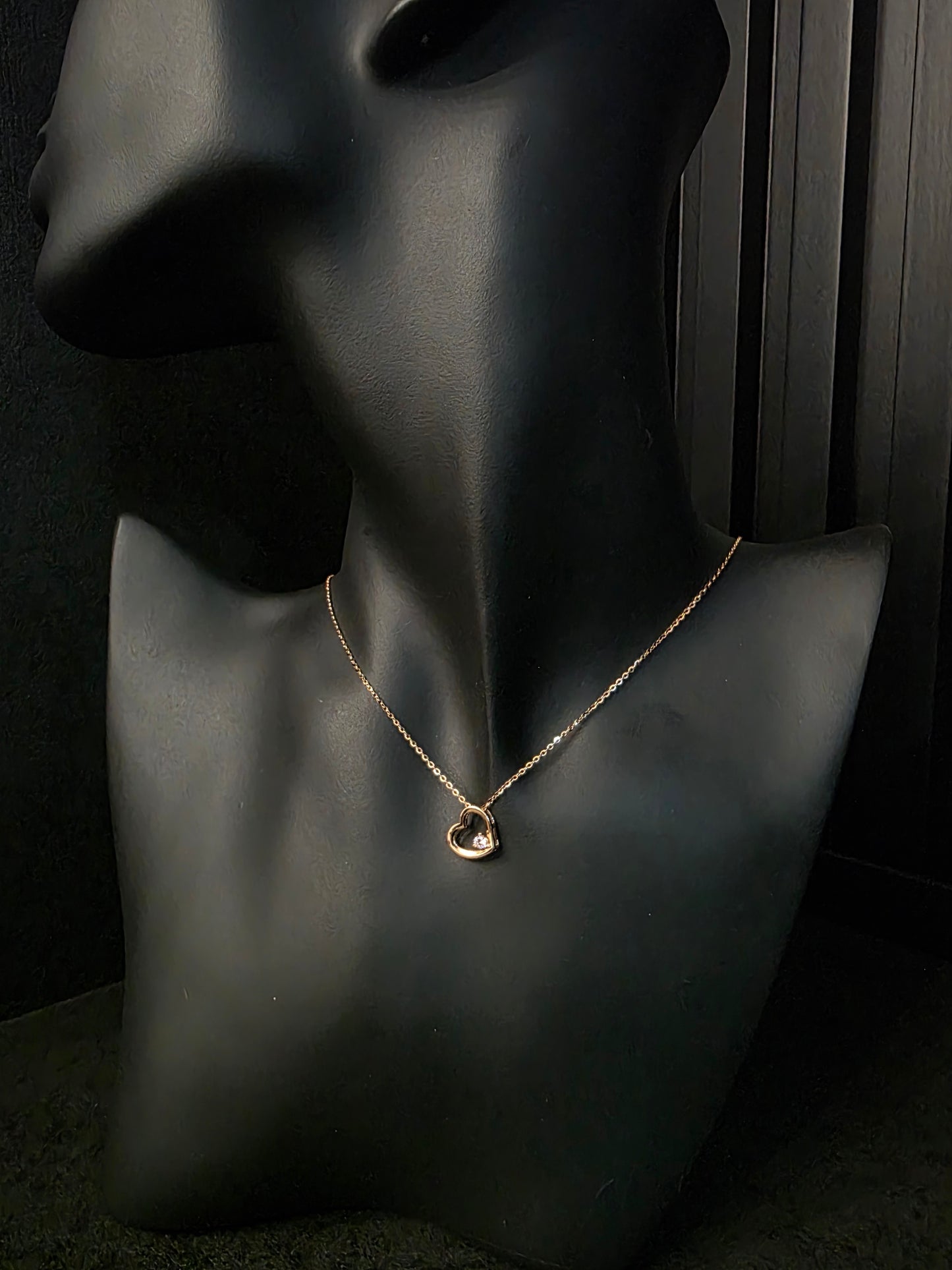 Collar plata corazón y cristal rosado