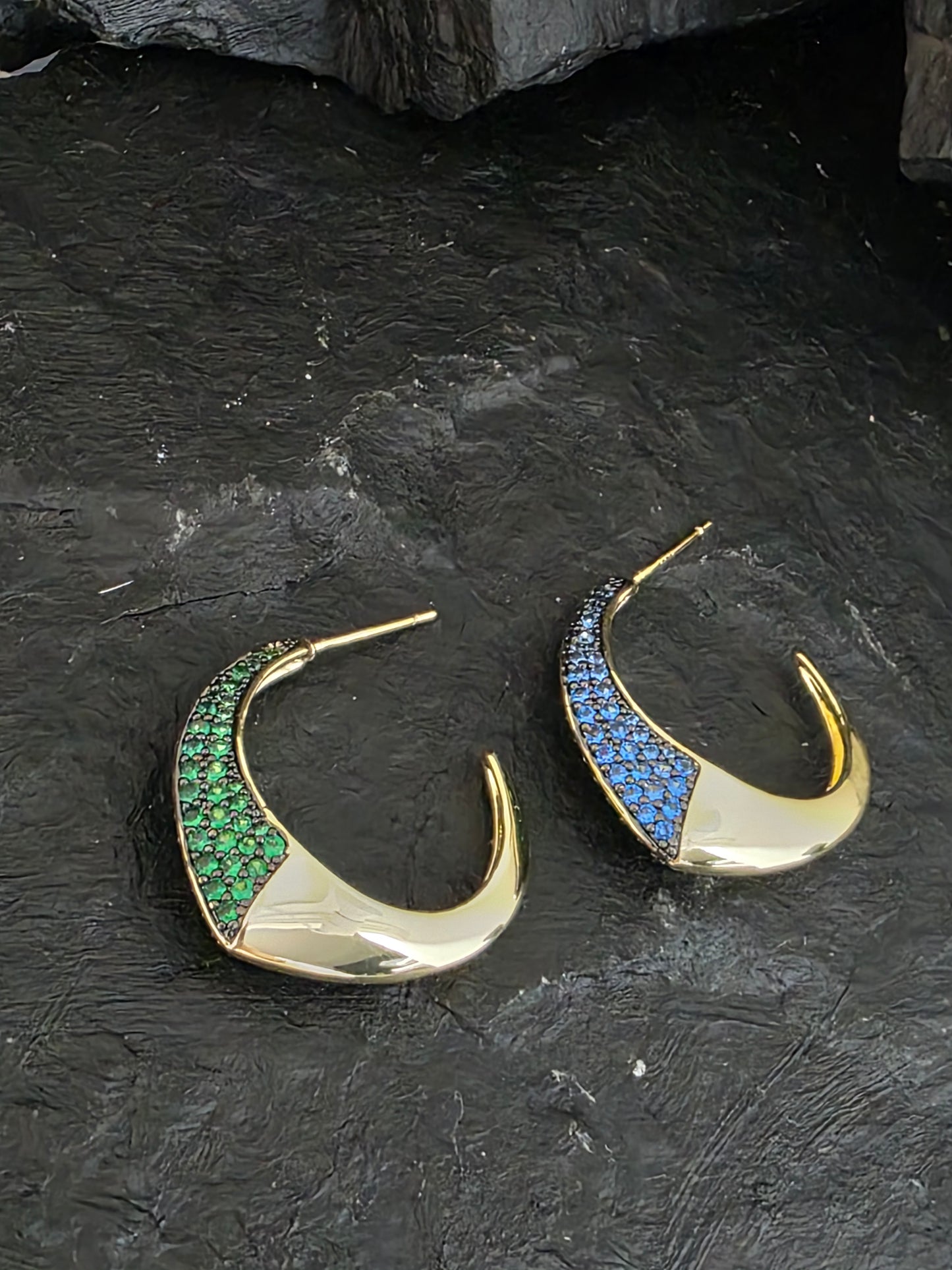Argollas cristal pavés mix