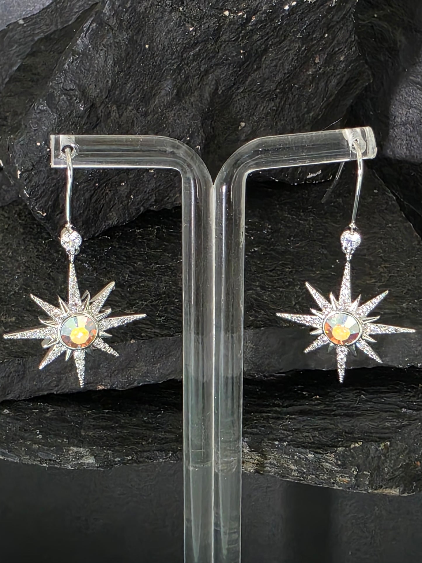 Aros lunar cristal Swarovski