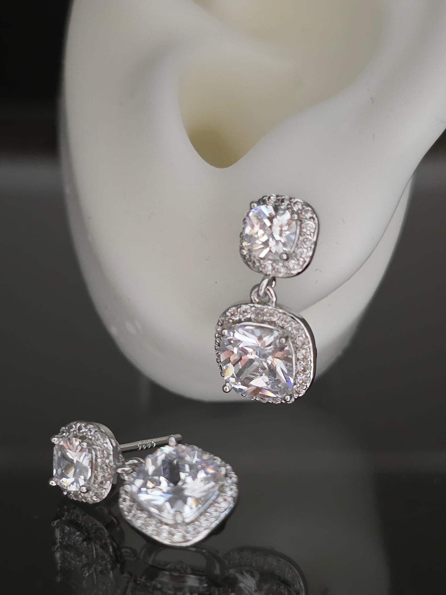 Aros de plata y cristal Swarovski Paulina