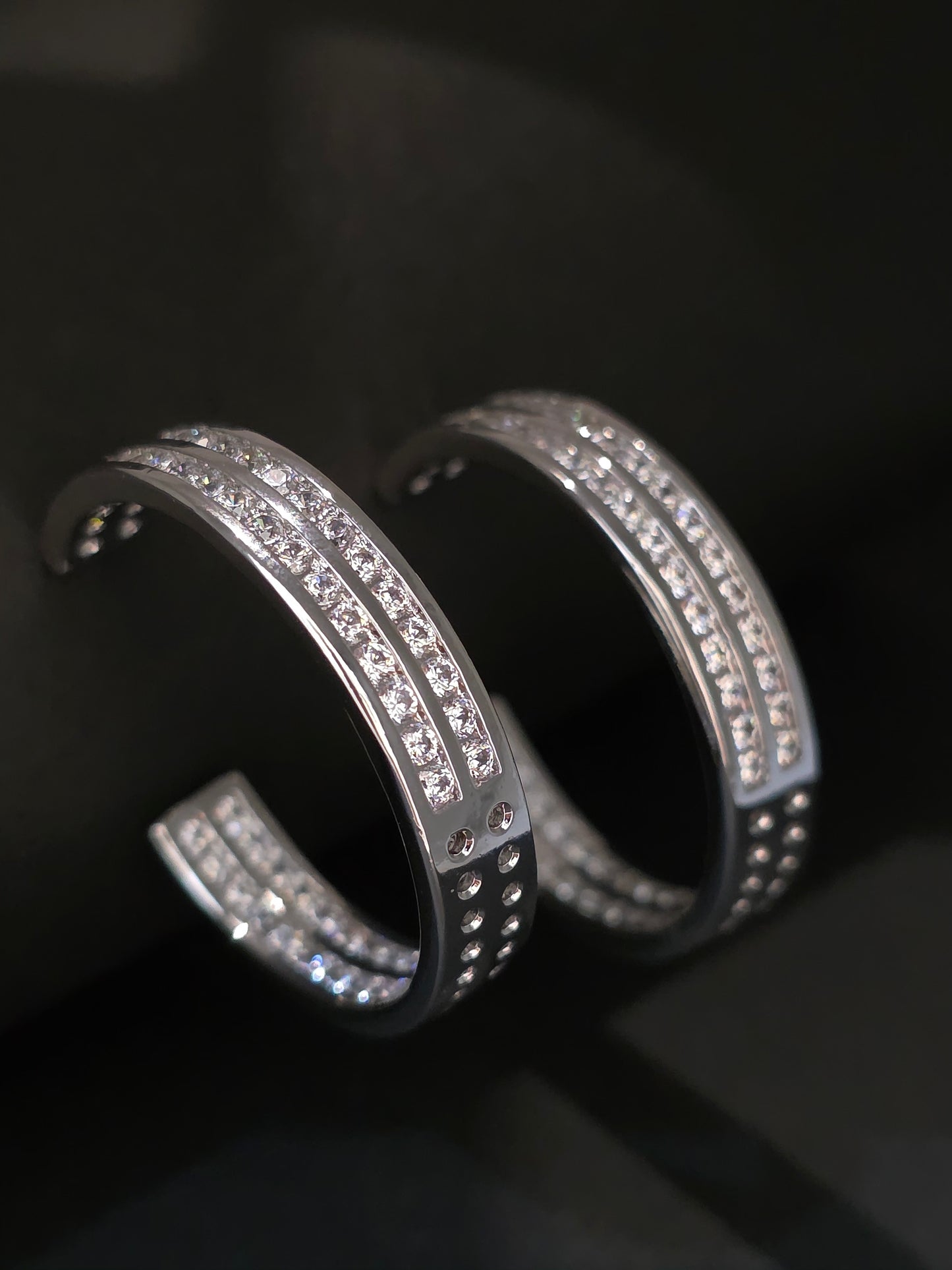 Argollas cristal paves lupe