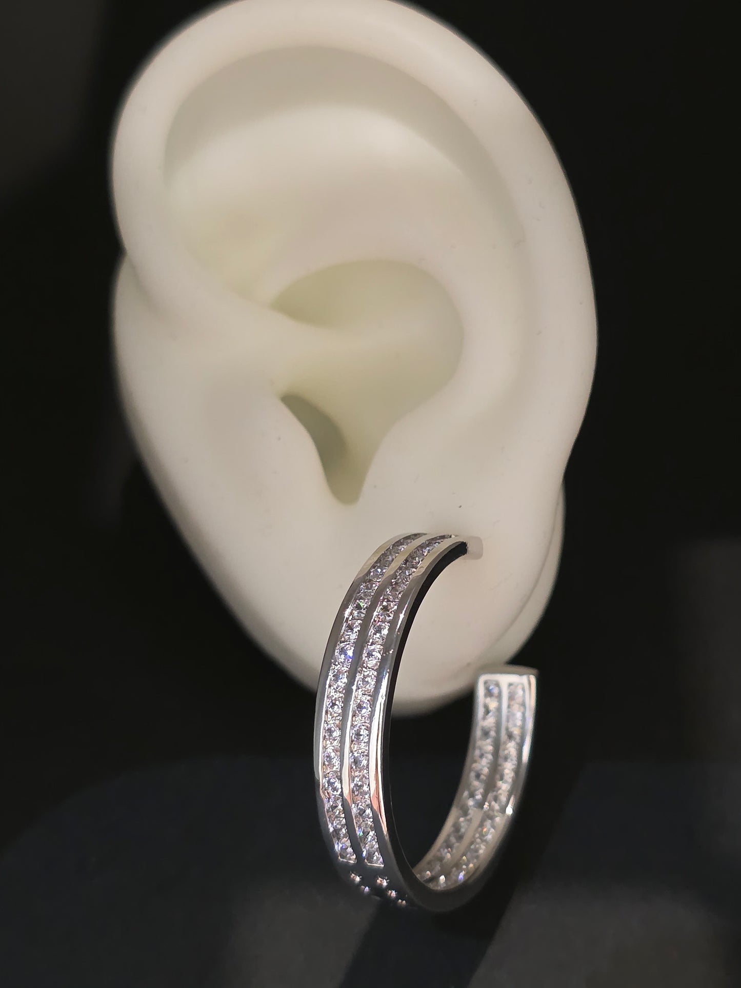 Argollas cristal paves lupe