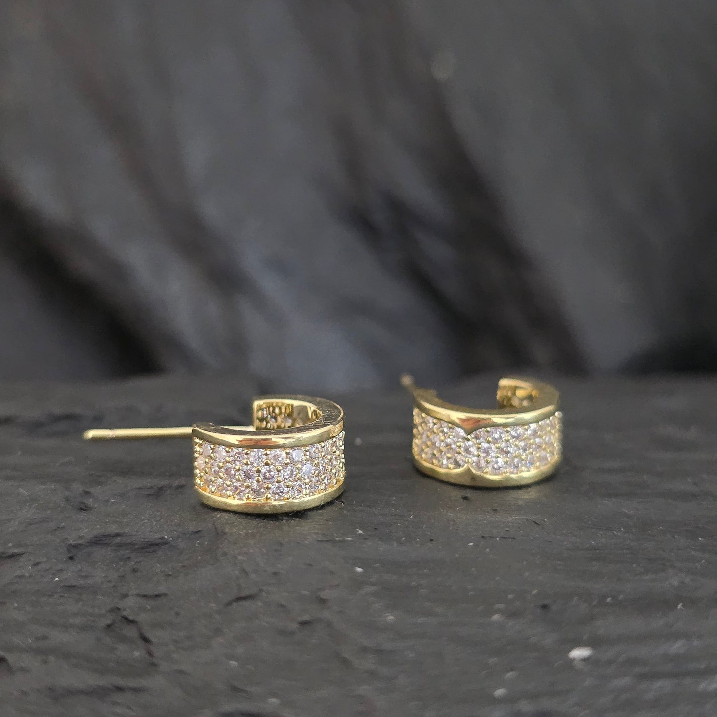 Argollas cristal pavés mini
