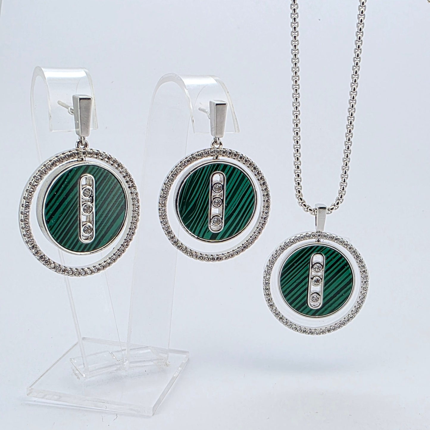 Collar cristal pavés Malaquita