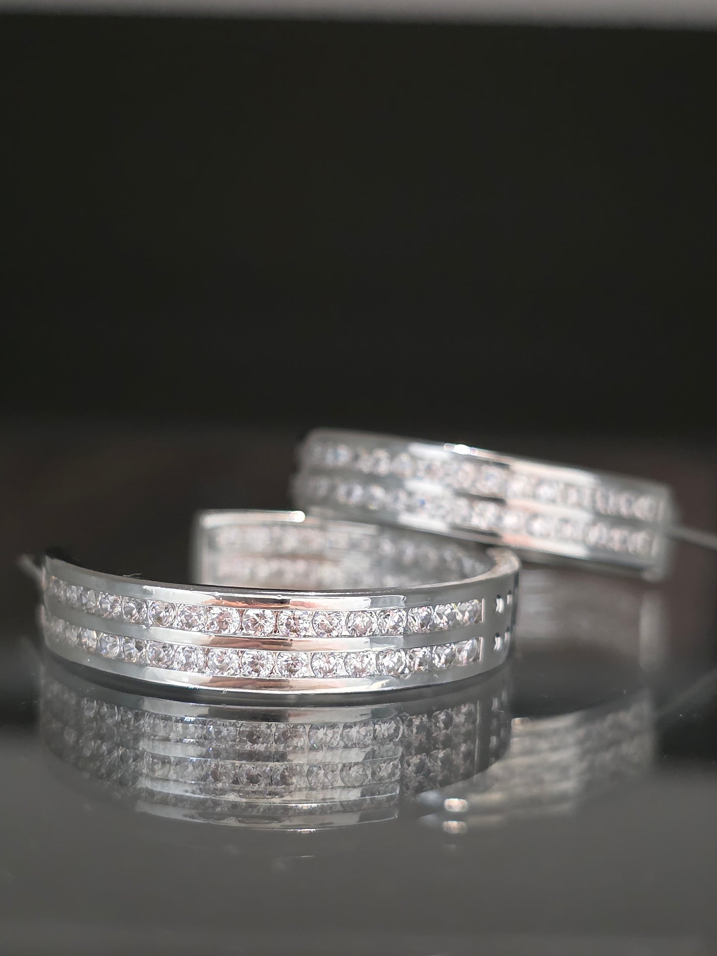 Argollas cristal paves lupe