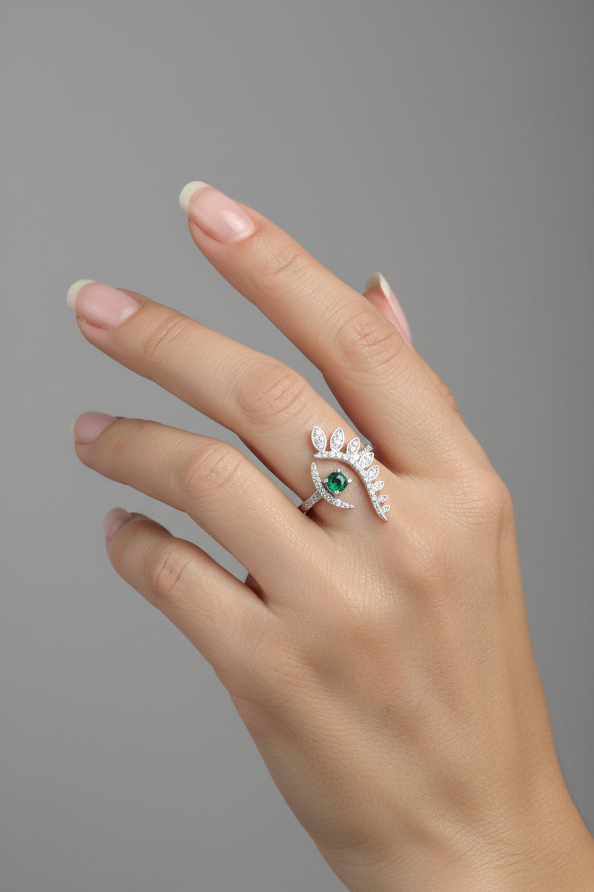 Anillo cristal pavés ojo turco