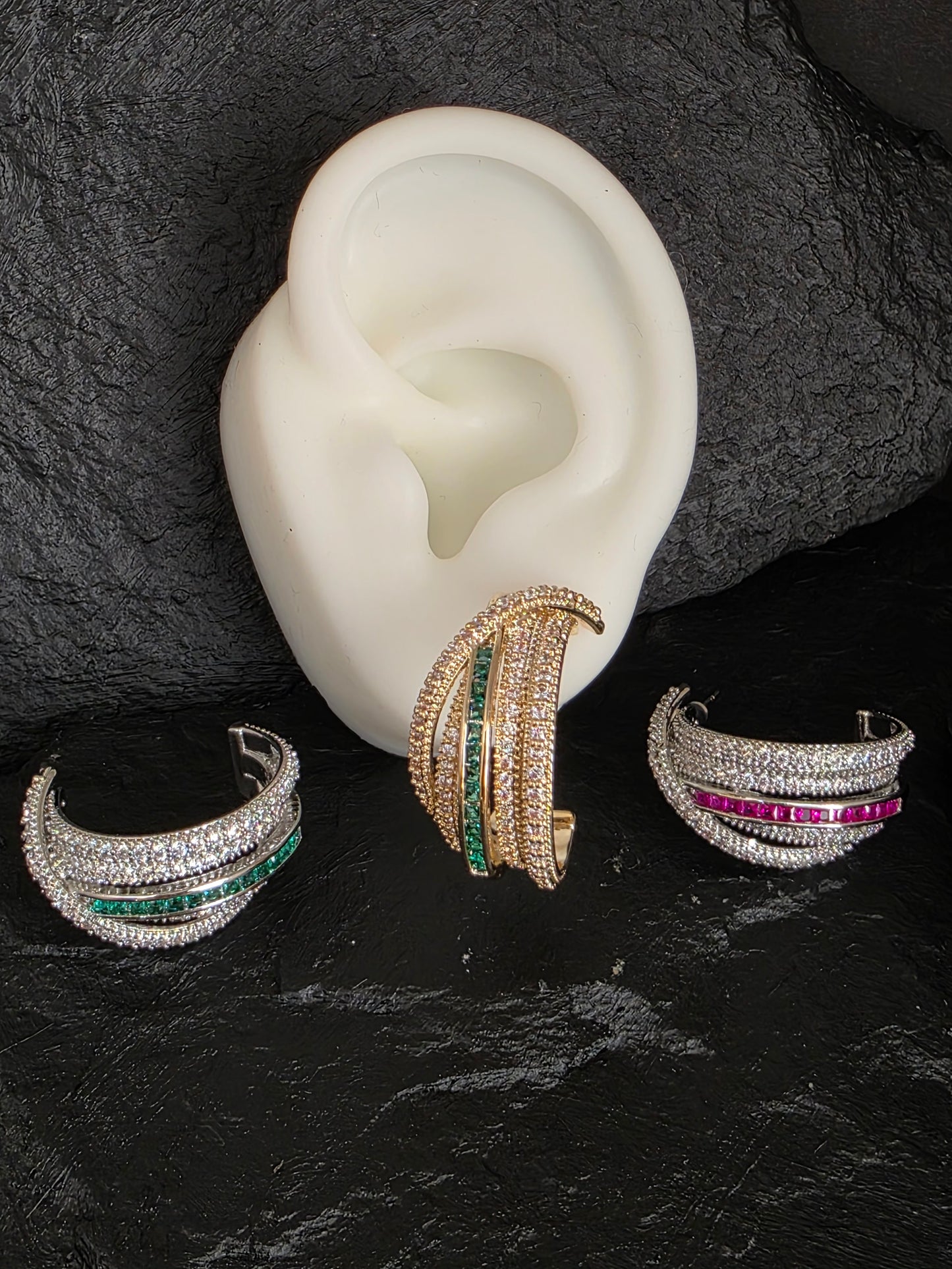 Argollas cristal pavés Luciano