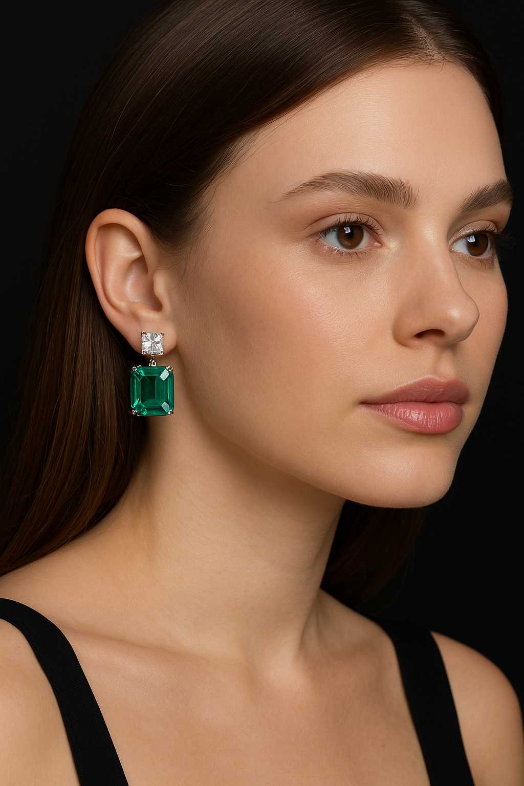 Aros cristal pavés Esmeralda
