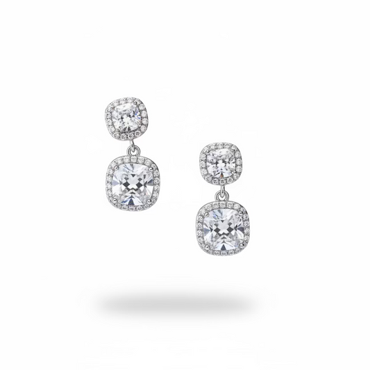 Aros de plata y cristal Swarovski Paulina