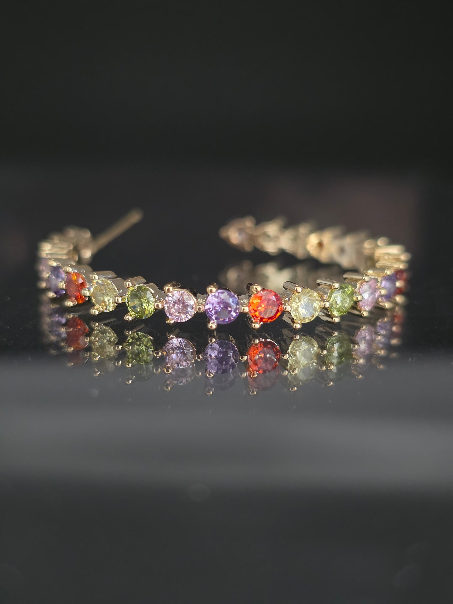 Argollas cristal paves iris