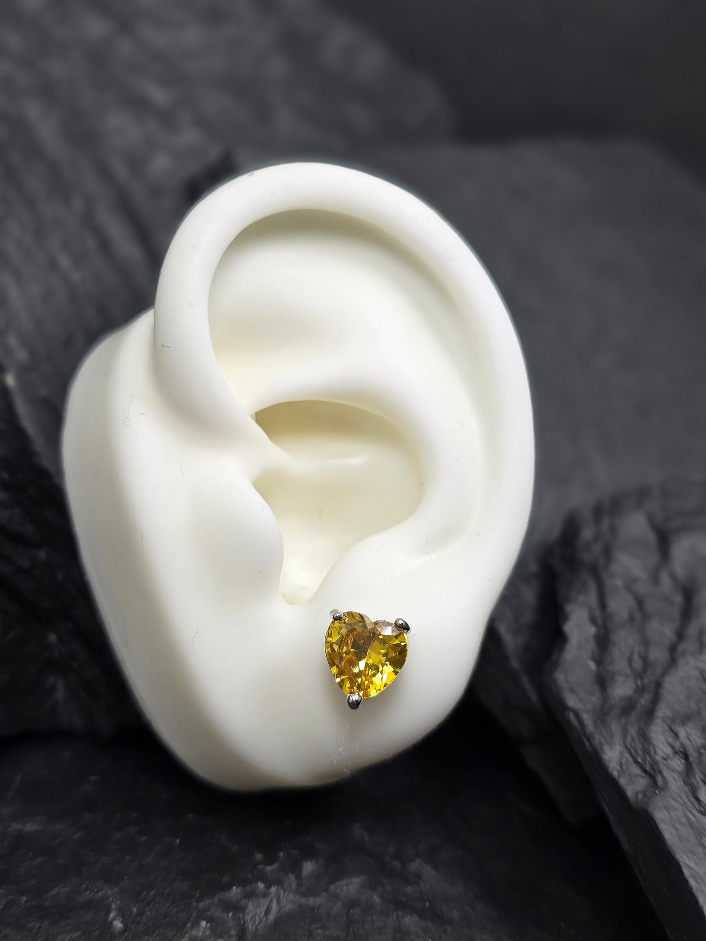 Aros cristal pavés corazón