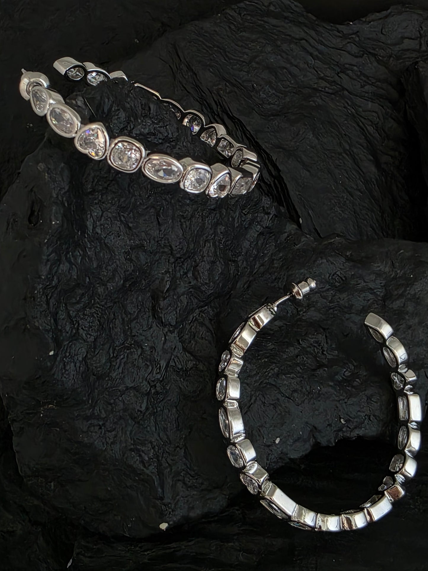 Argollas cristal pavés lony