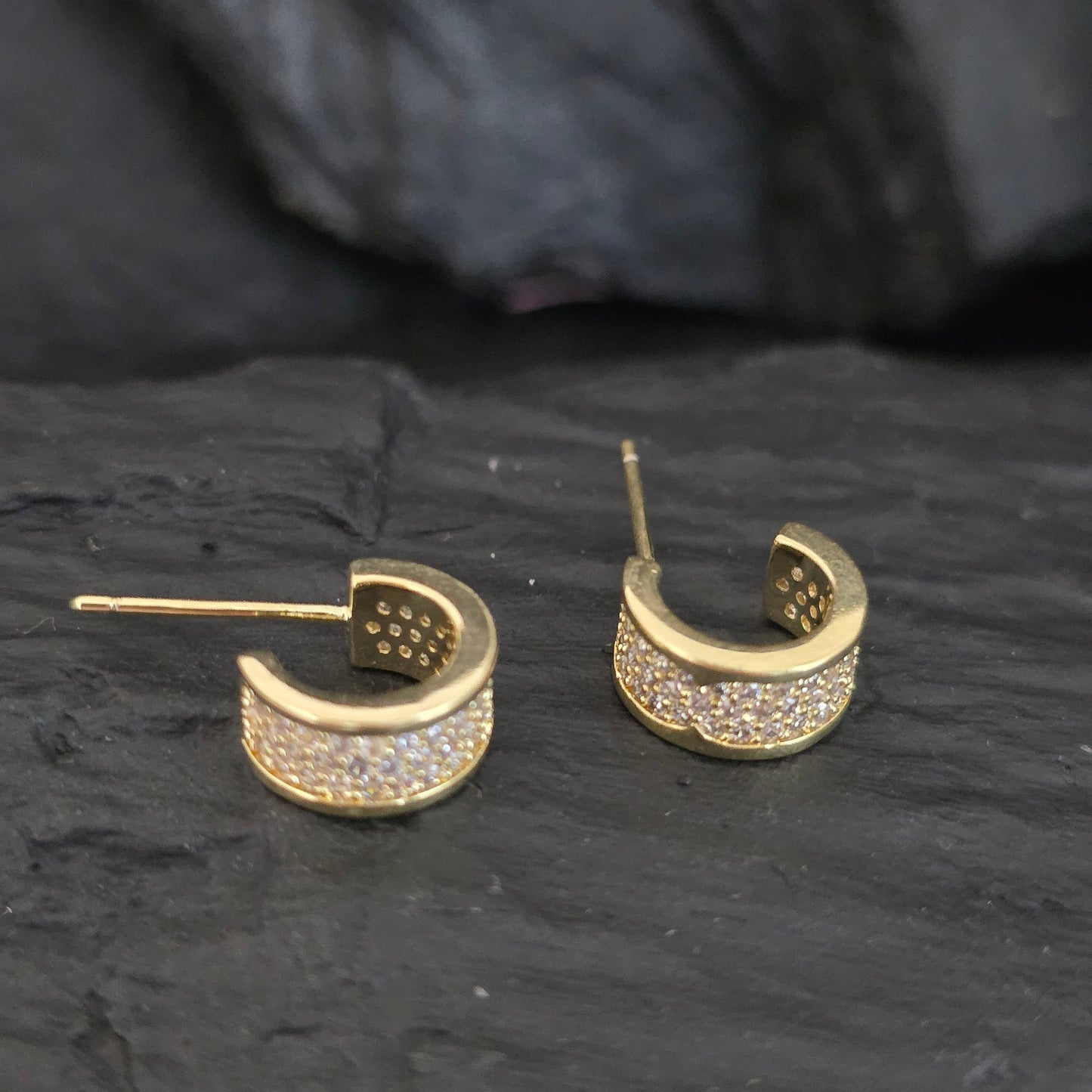 Argollas cristal pavés mini