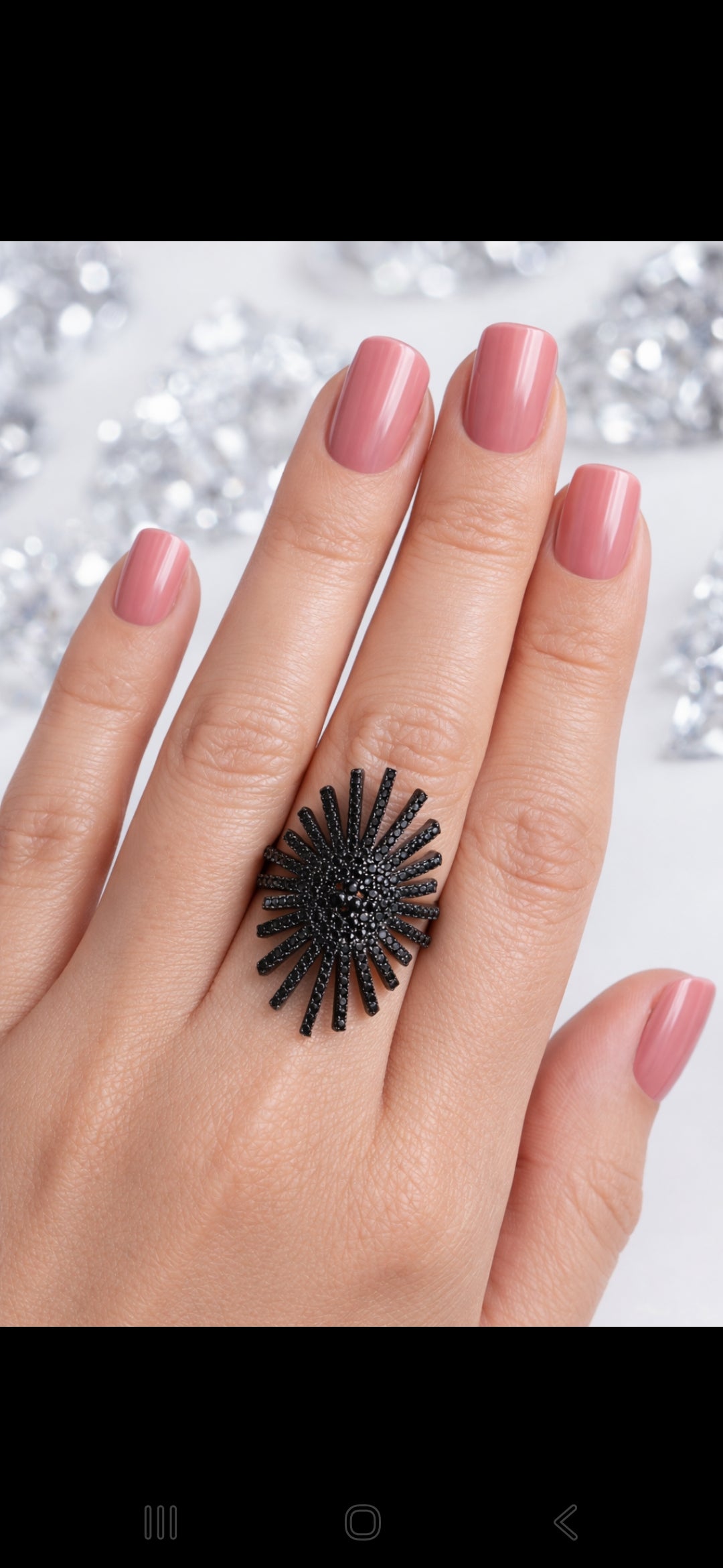 Anillo cristal pavés Black 01