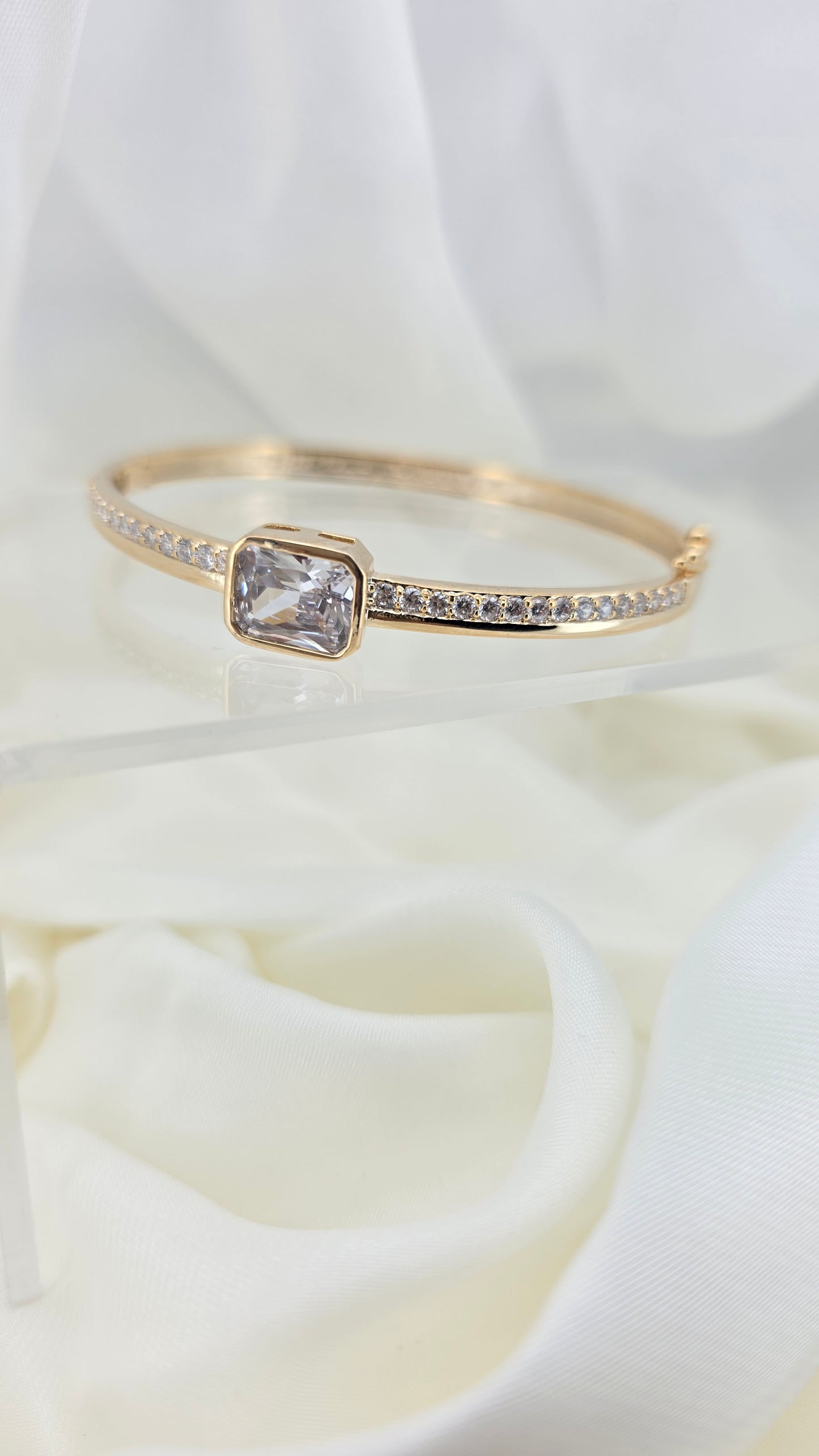 Brazalete pulsera cristal pavés luna