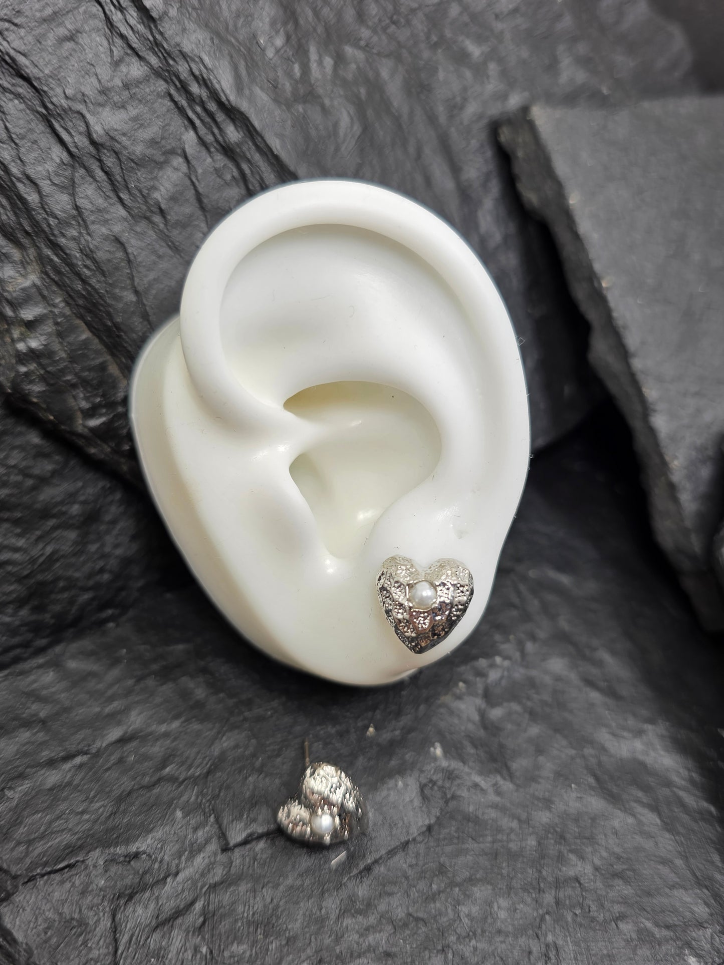 Aros cristal pavés corazón textura