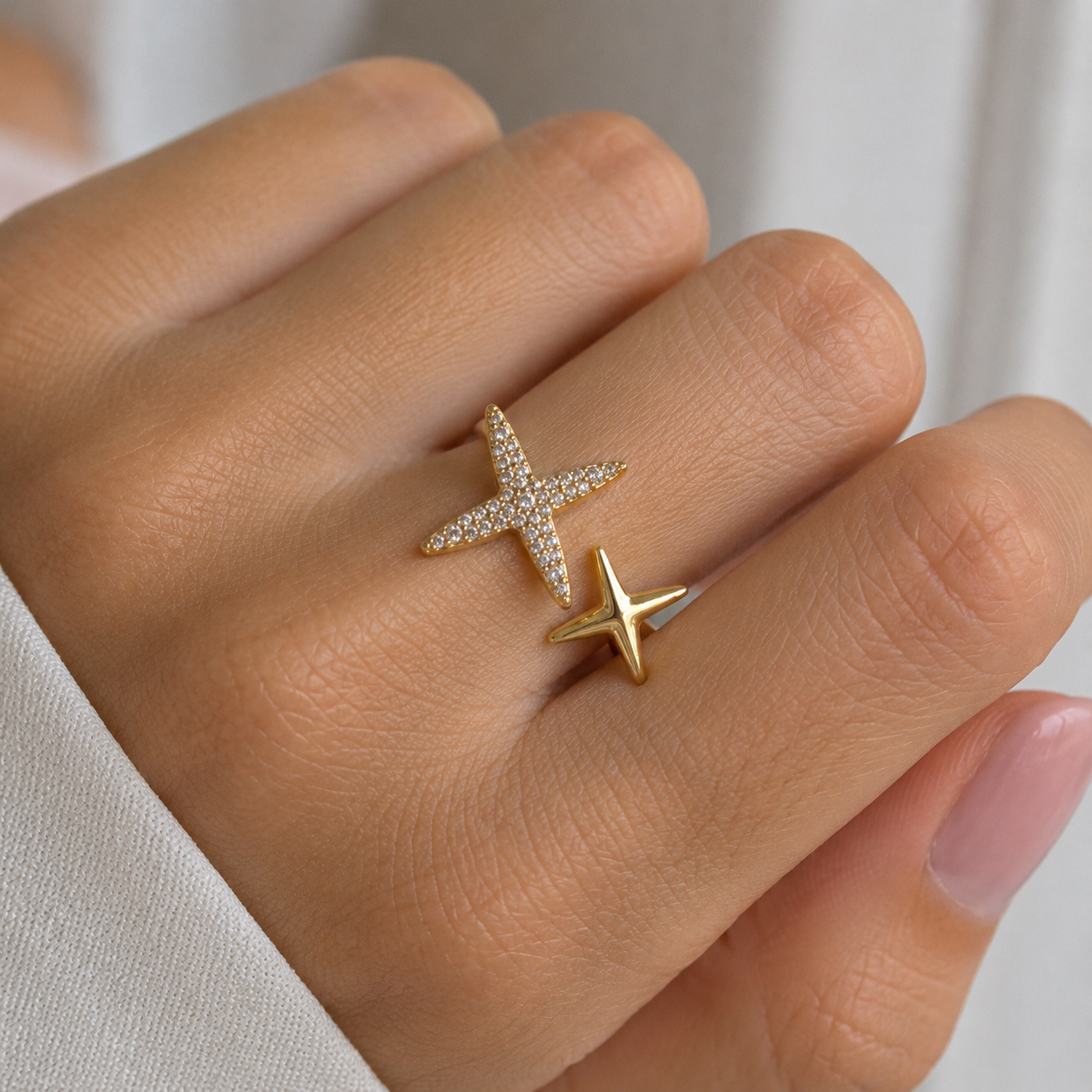 Anillo cristal pavés mi cruz