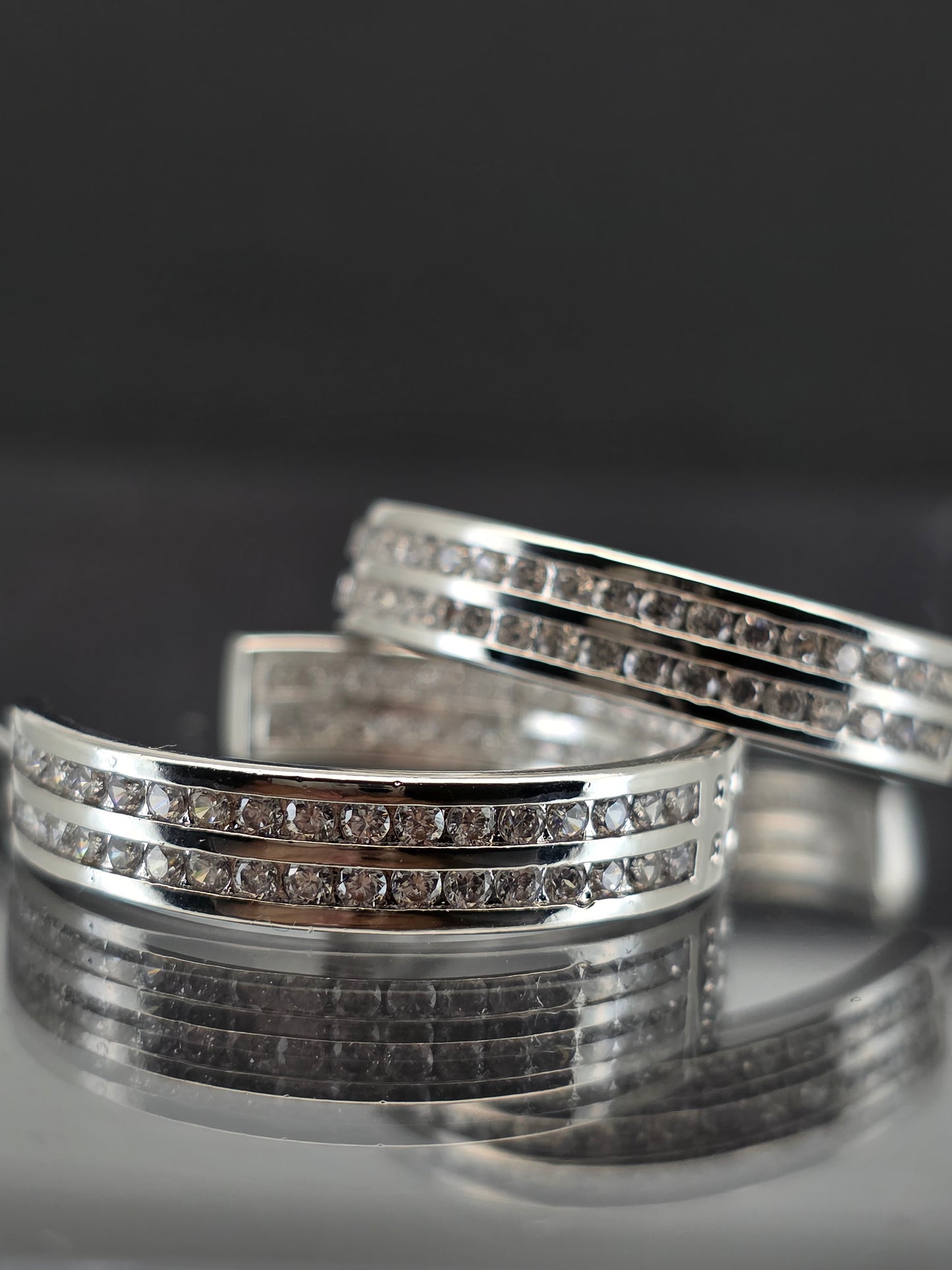 Argollas cristal paves lupe