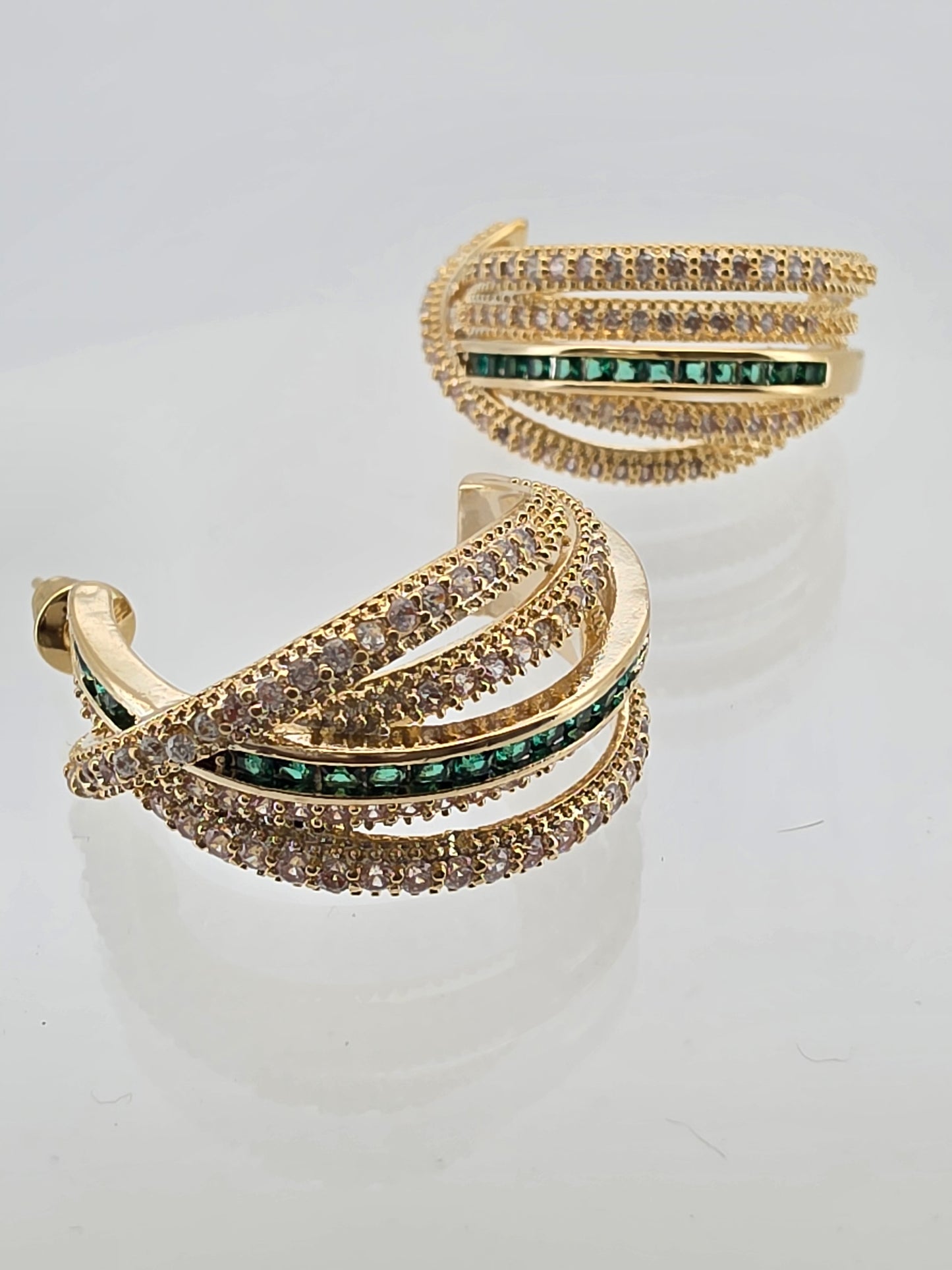Argollas cristal pavés Luciano