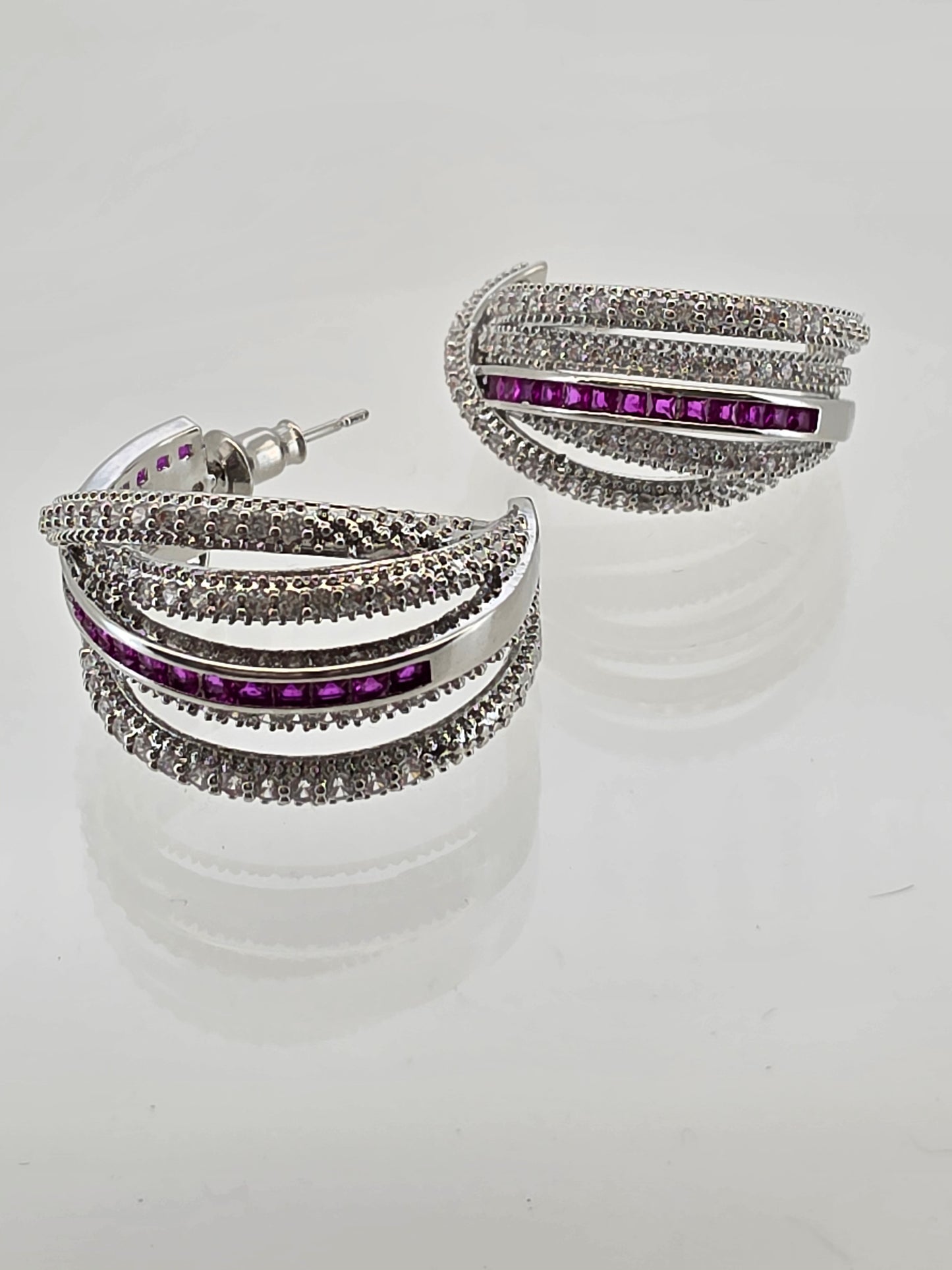Argollas cristal pavés Luciano