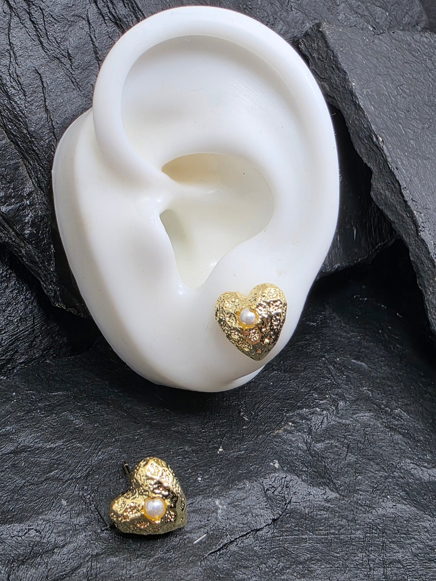 Aros cristal pavés corazón textura