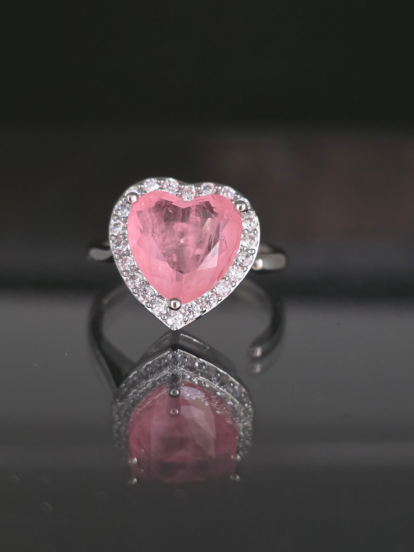 Anillo cuarzo y cristal paves