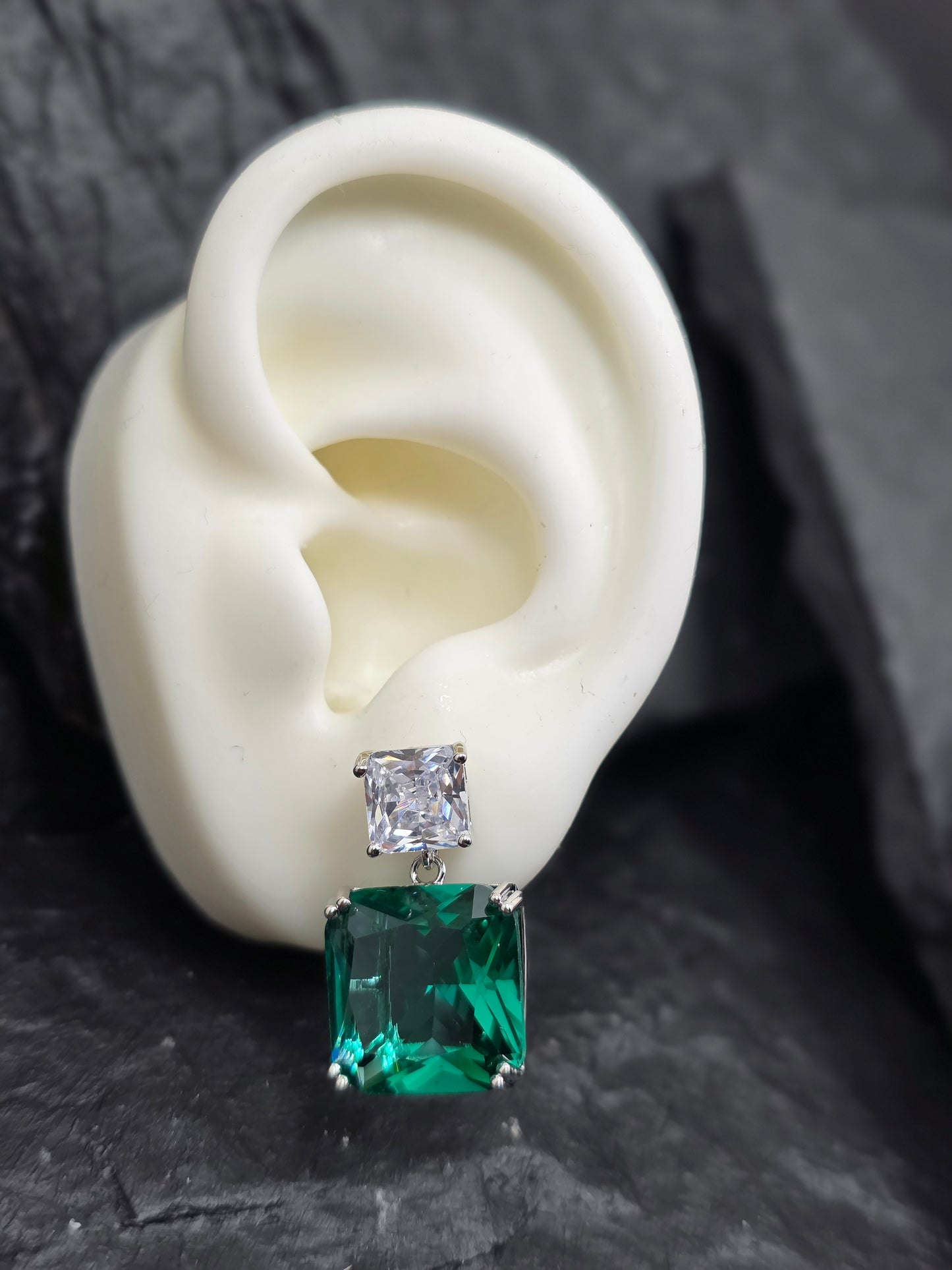 Aros cristal pavés Esmeralda