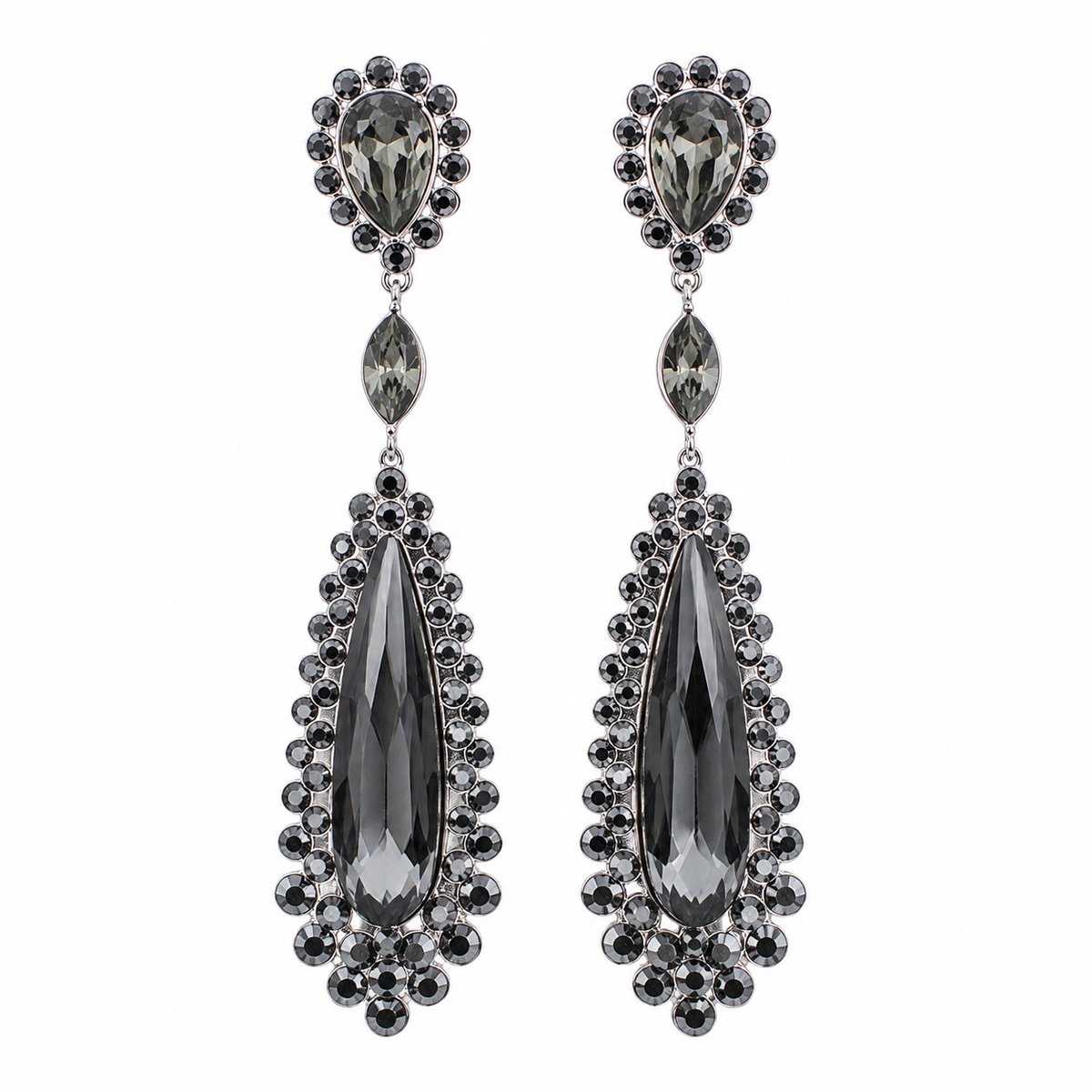 Aros cristal Swarovski Noir