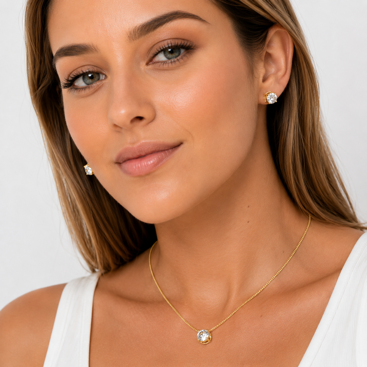Conjunto cristal pavés puntos de luz