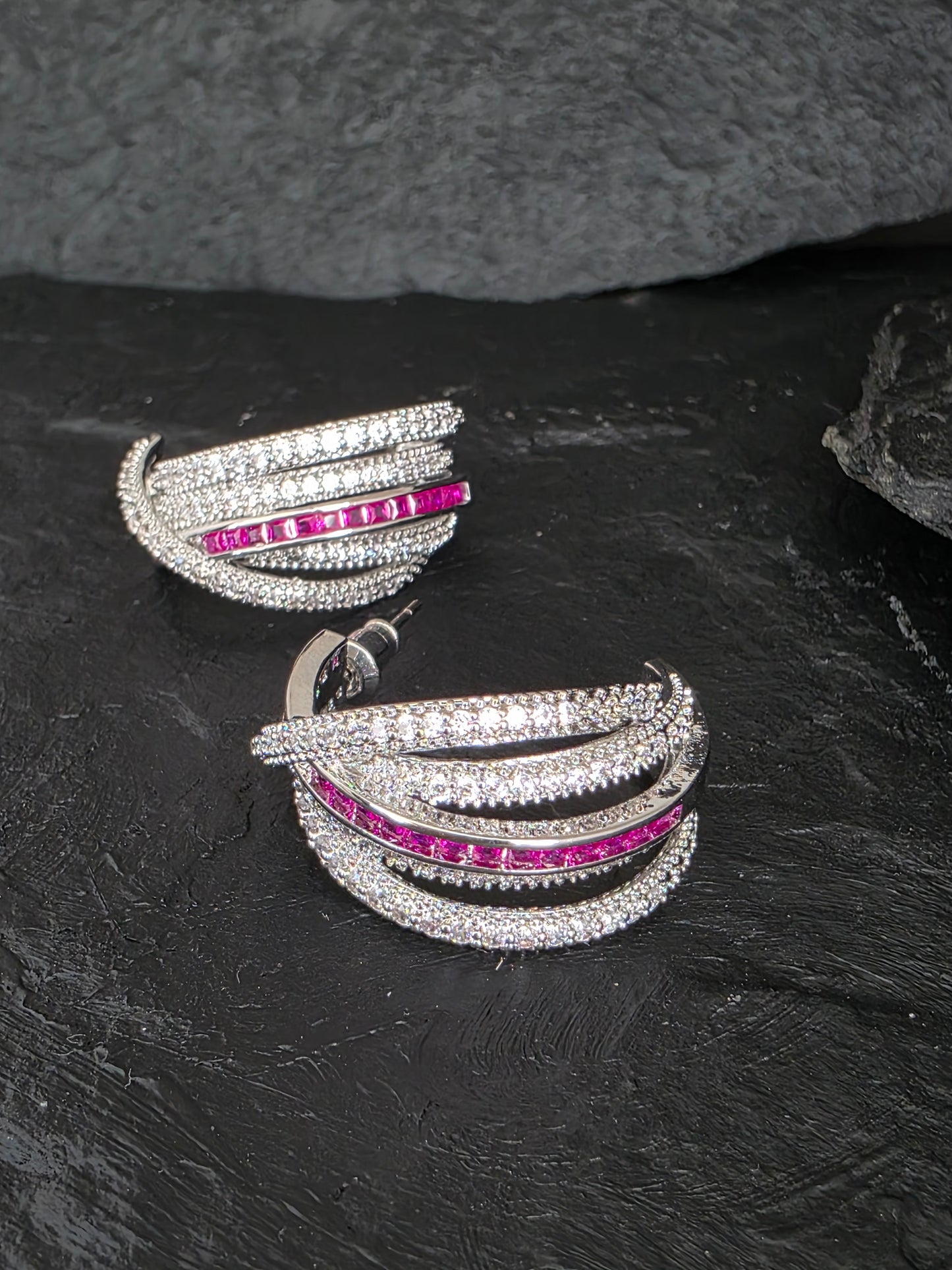 Argollas cristal pavés Luciano
