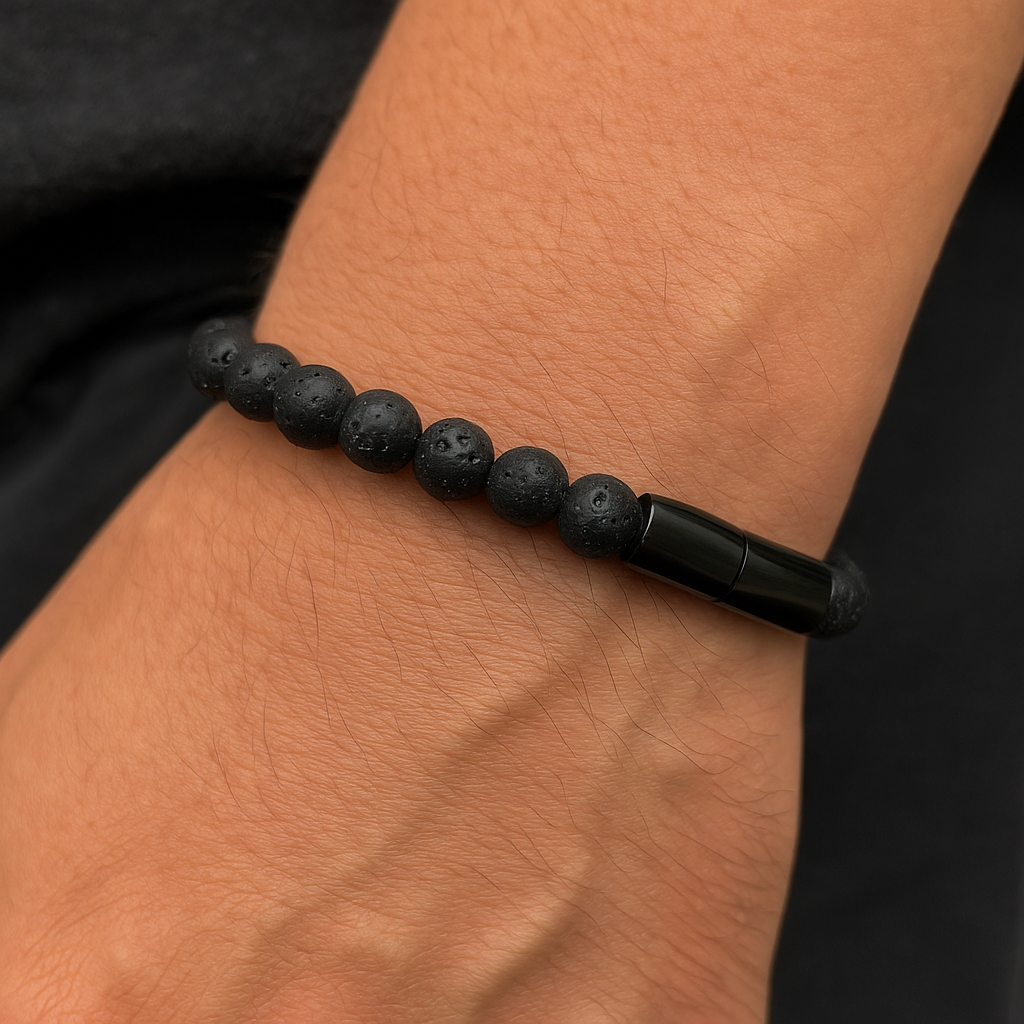 Pulsera varón piedra volcánica lorenzo