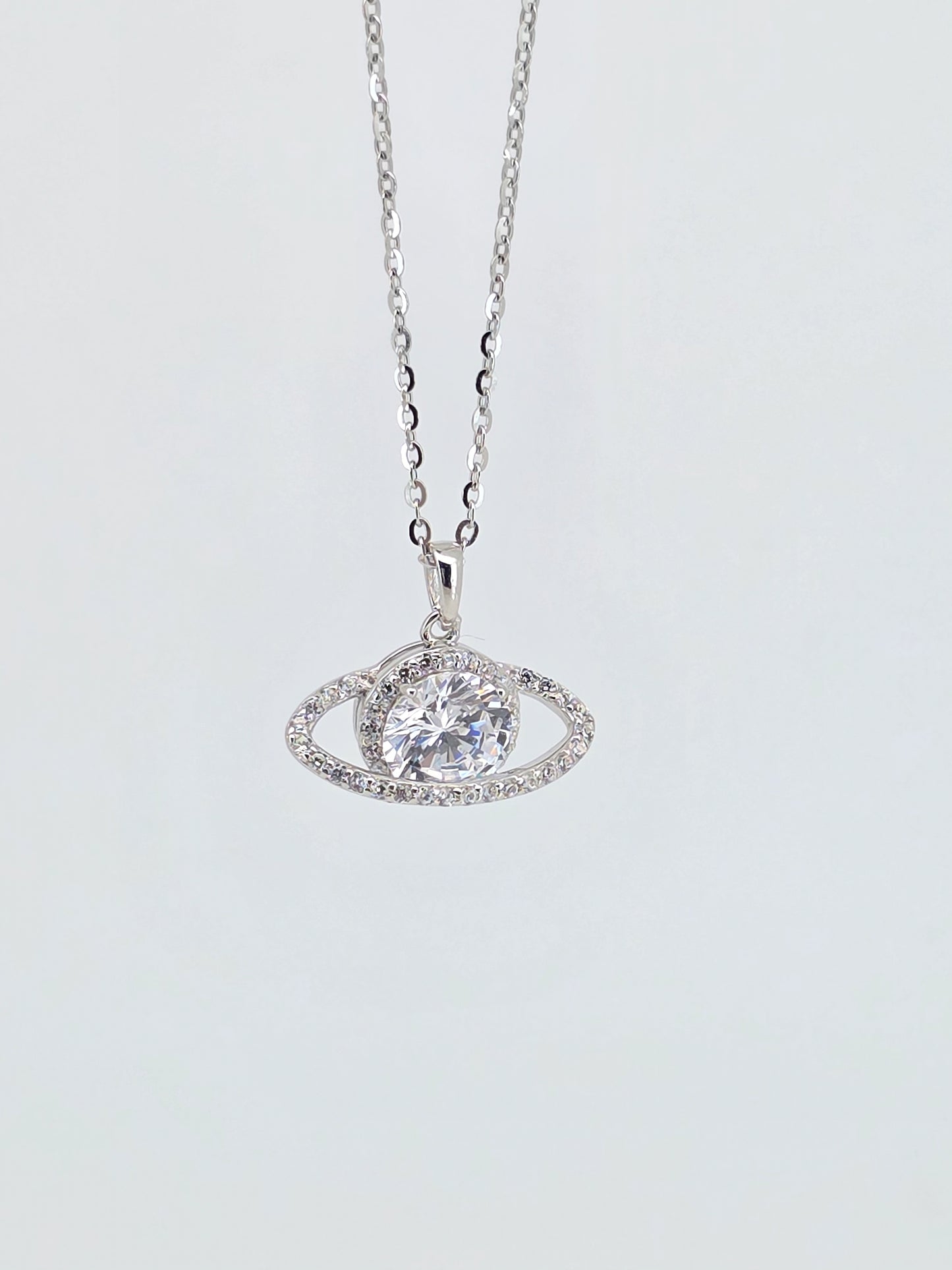 Collar de plata y cristal Swarovski saturno
