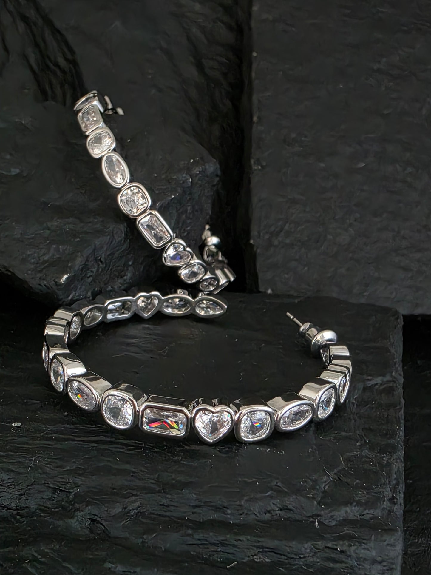 Argollas cristal pavés lony