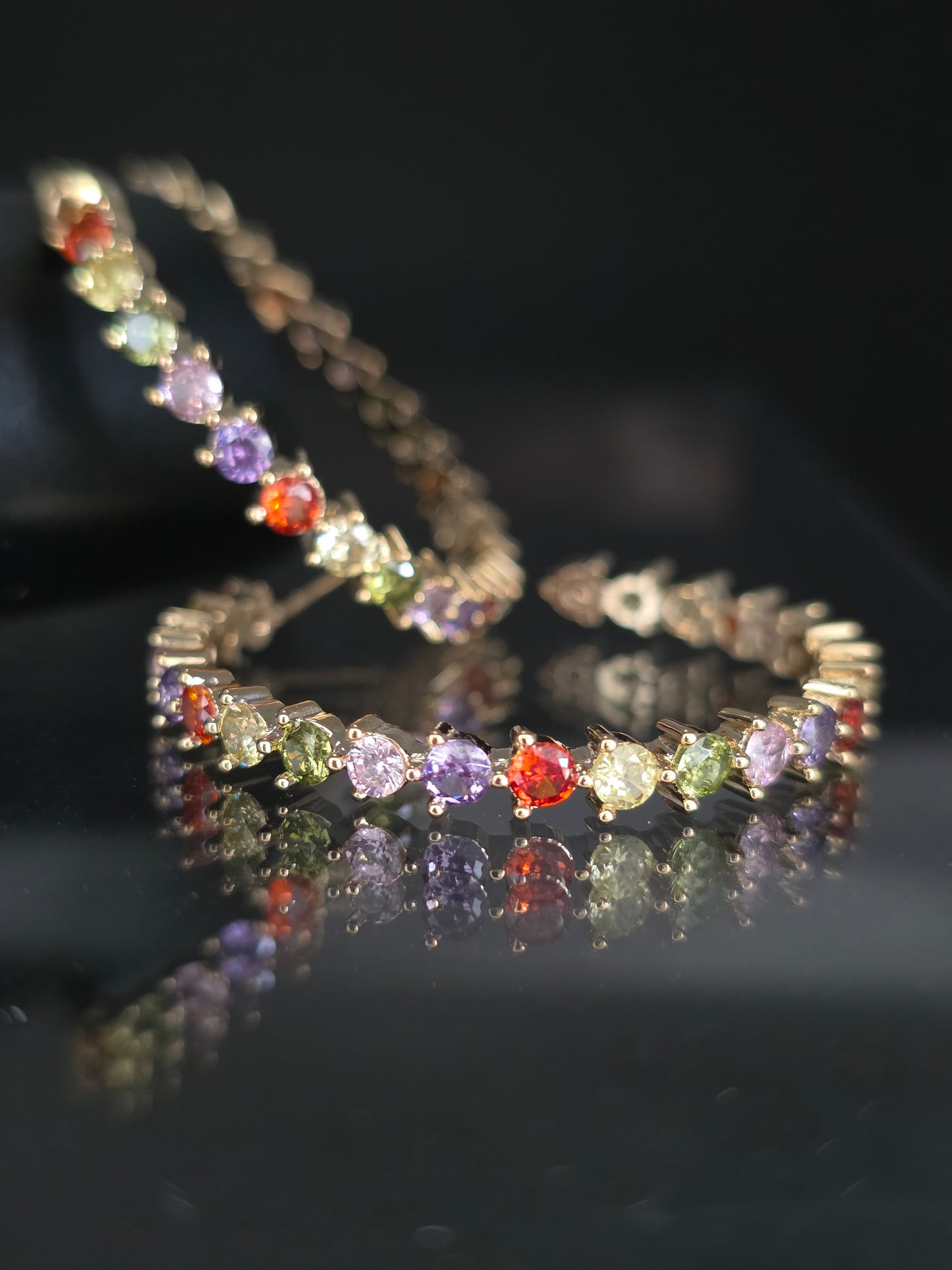 Argollas cristal paves iris