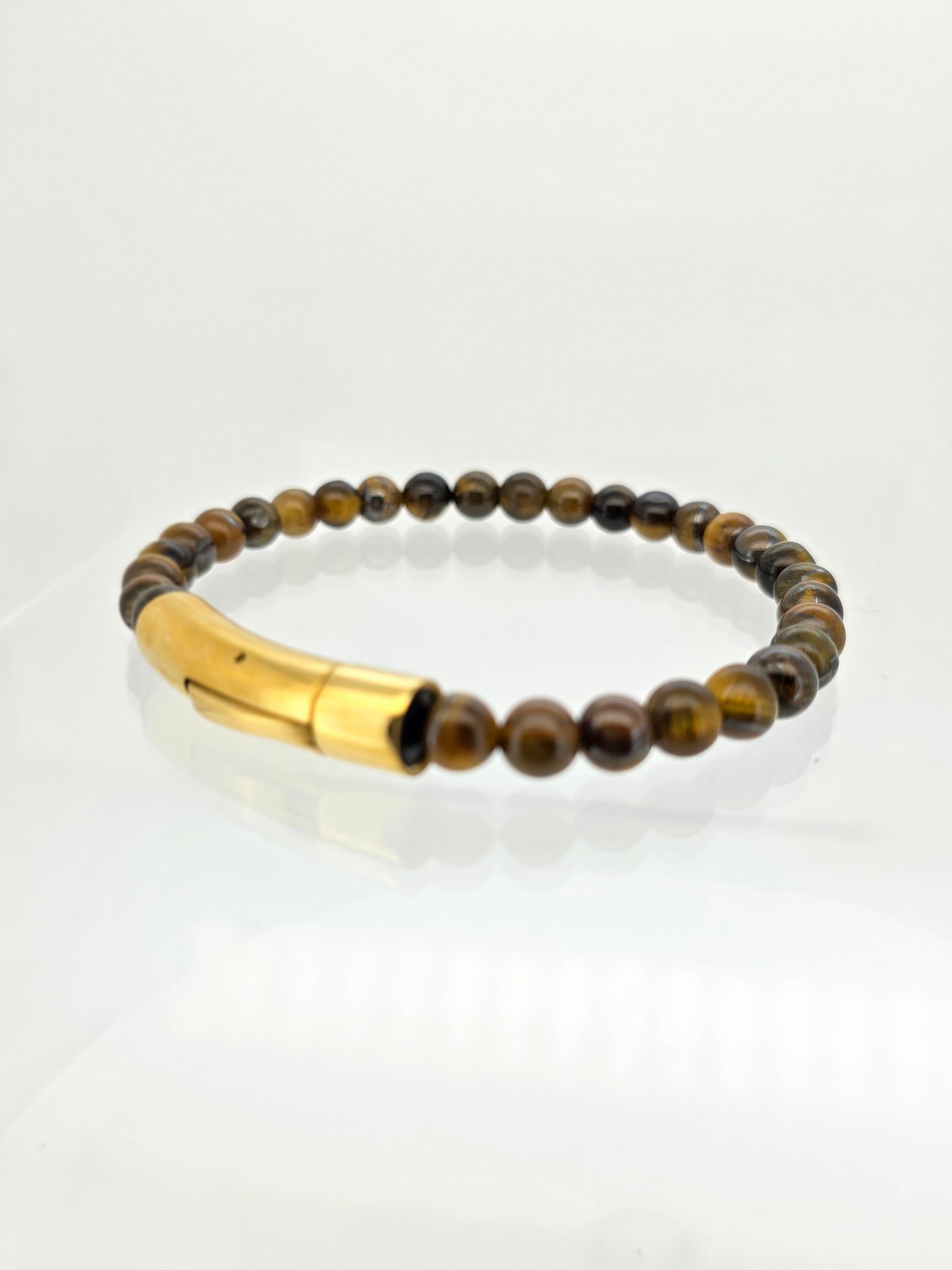 Pulsera varón acero quirúrgico y ojo de tigre Tommy