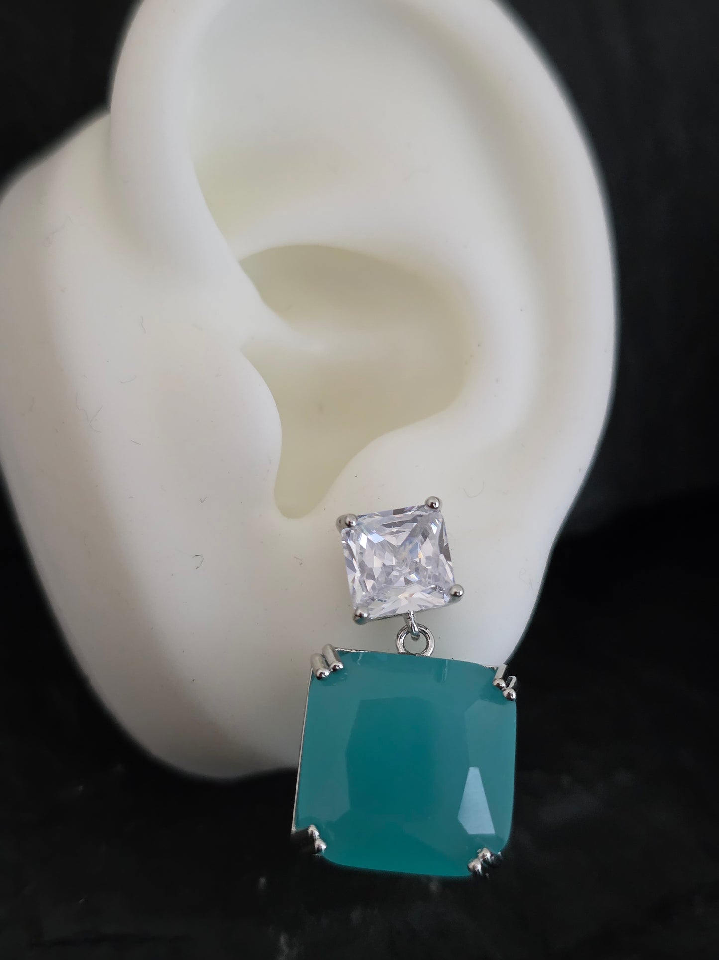 Aros cristal pavés Esmeralda