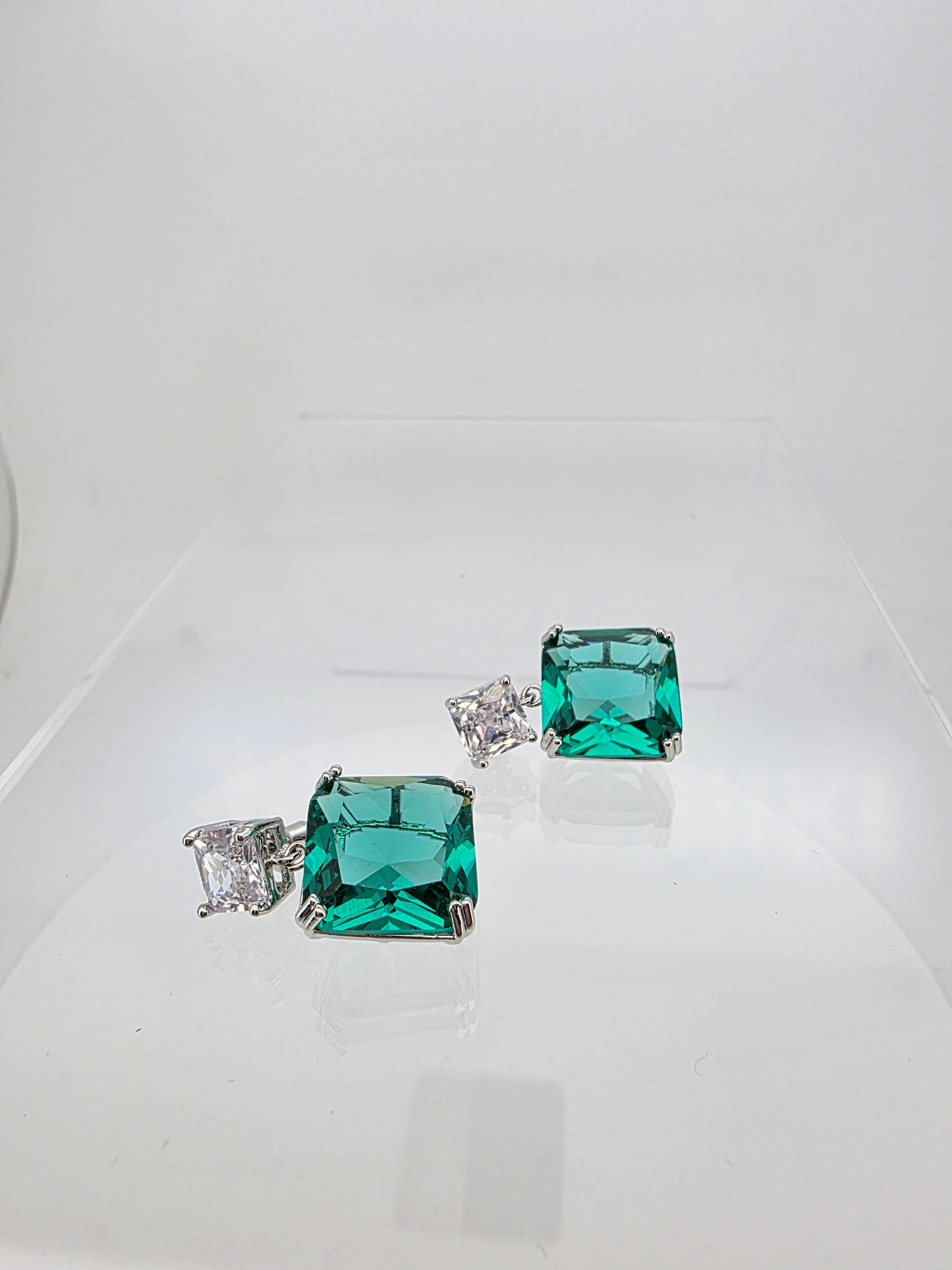 Aros cristal pavés Esmeralda