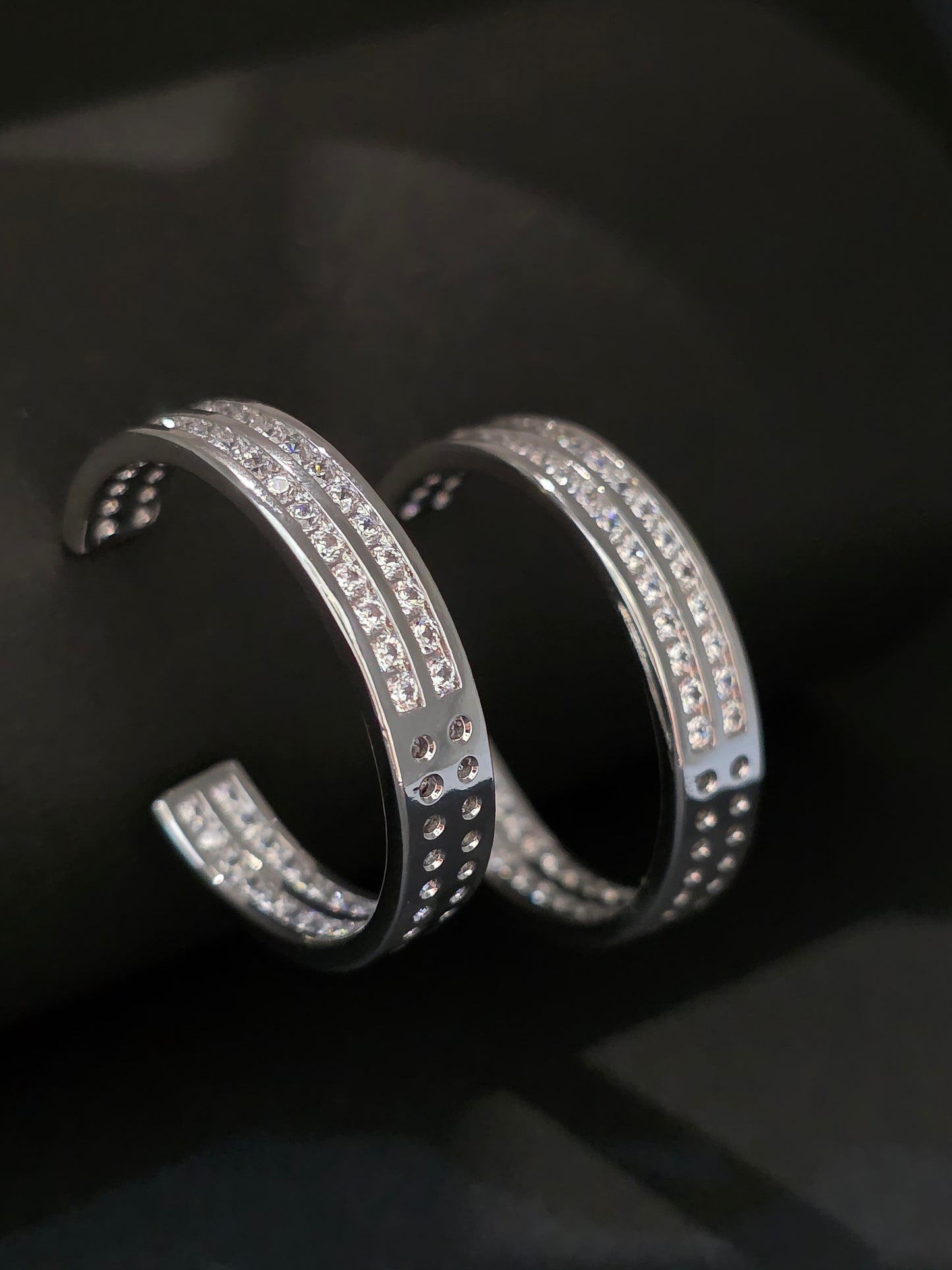 Argollas cristal paves lupe