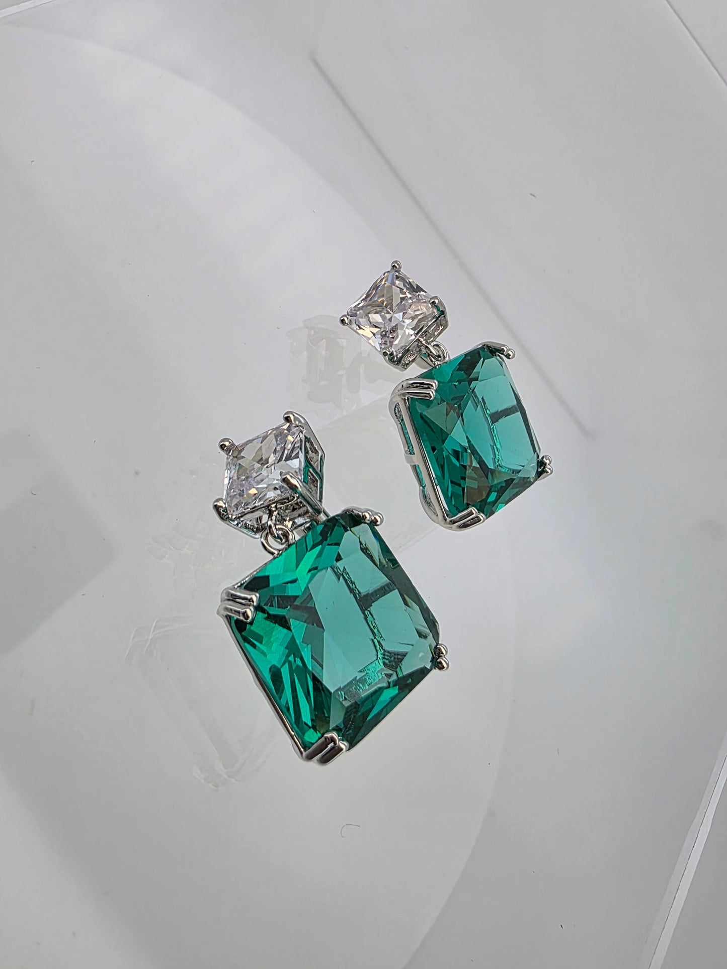 Aros cristal pavés Esmeralda