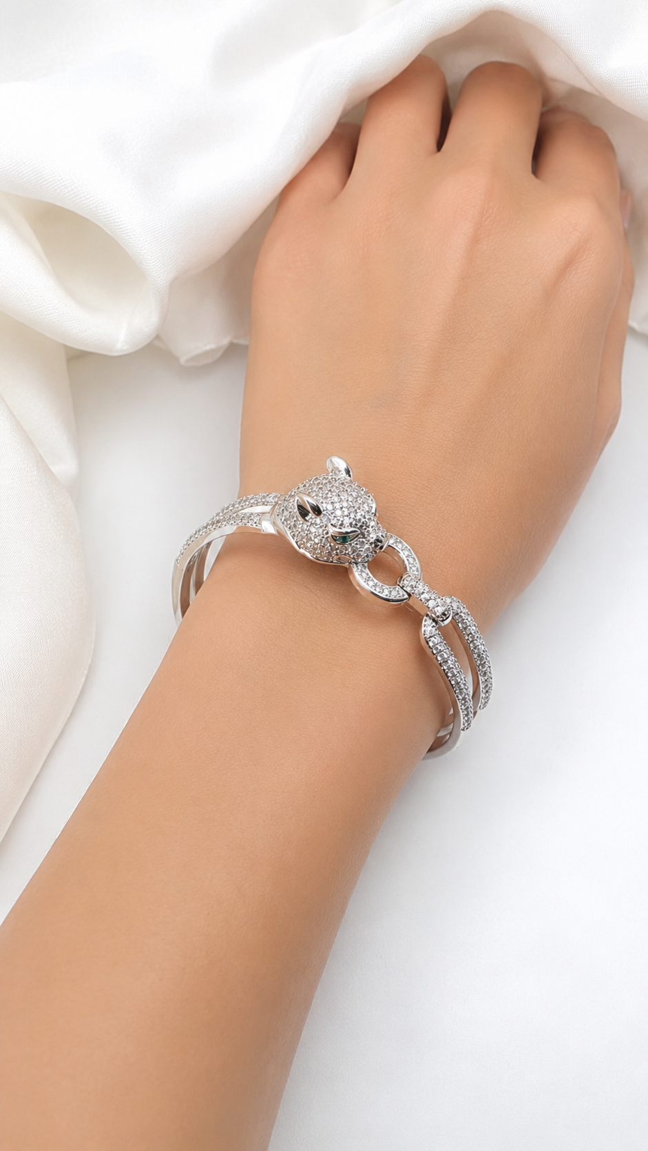 Pulsera brazalete cristal pavés karina