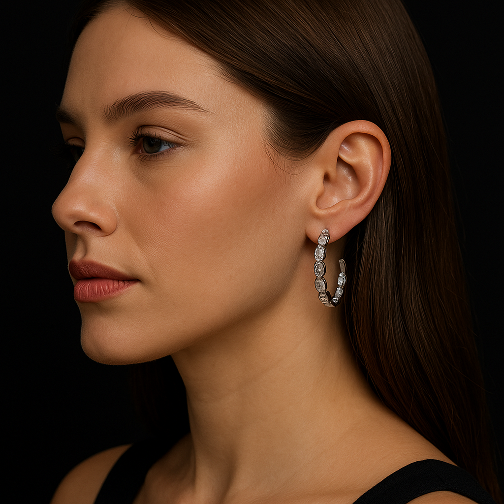 Argollas cristal pavés lony