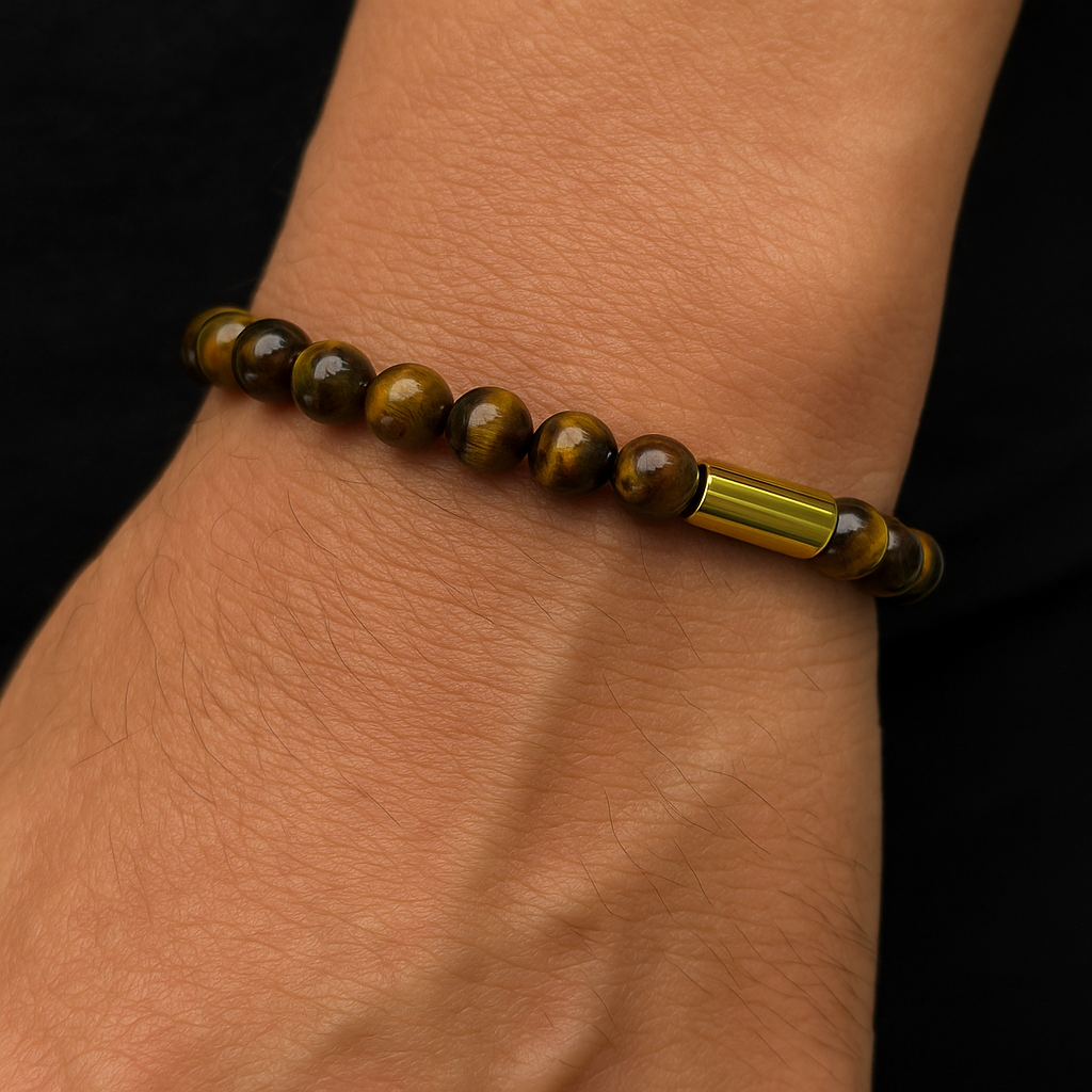 Pulsera varón acero quirúrgico y ojo de tigre Tommy